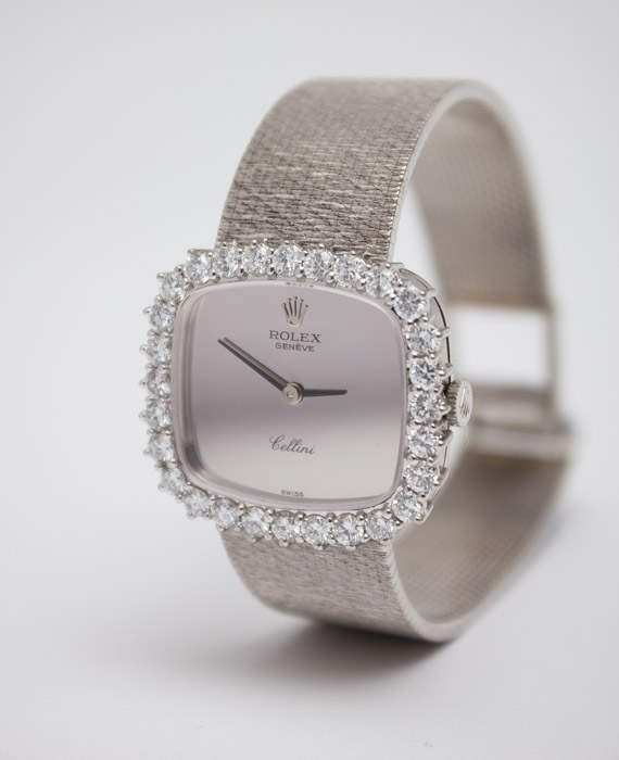 Vintage Rolex Cellini 18K Gold Diamond Watch