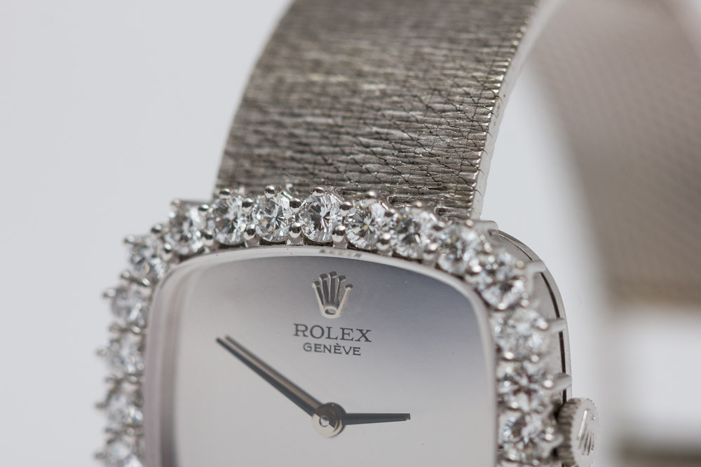 Vintage Rolex Cellini 18K Gold Diamond Watch