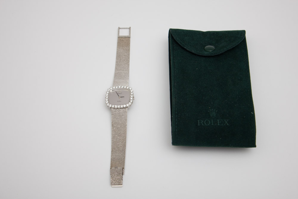 Vintage Rolex Cellini 18K Gold Diamond Watch