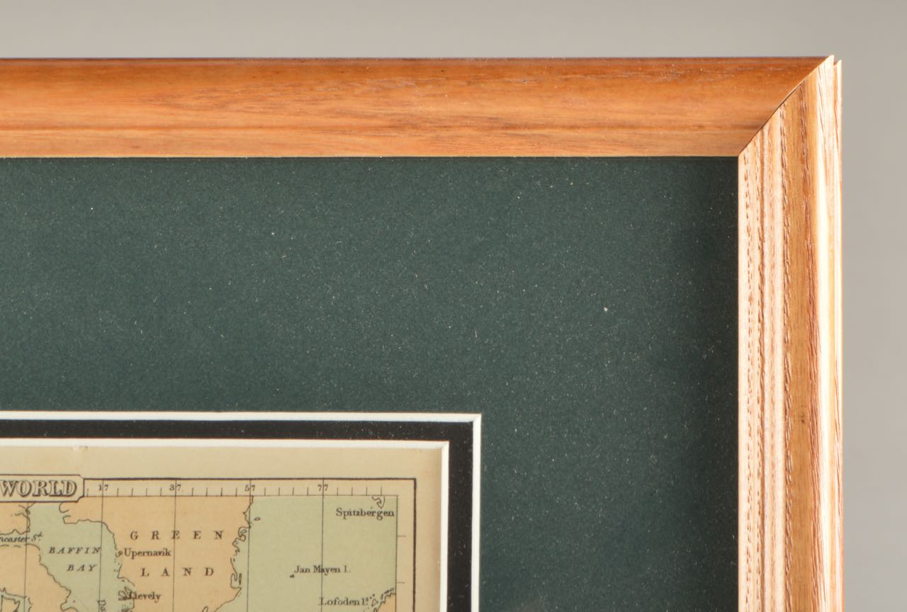 Framed Original 1862 "Routes Between the Grand Division of the World" Map