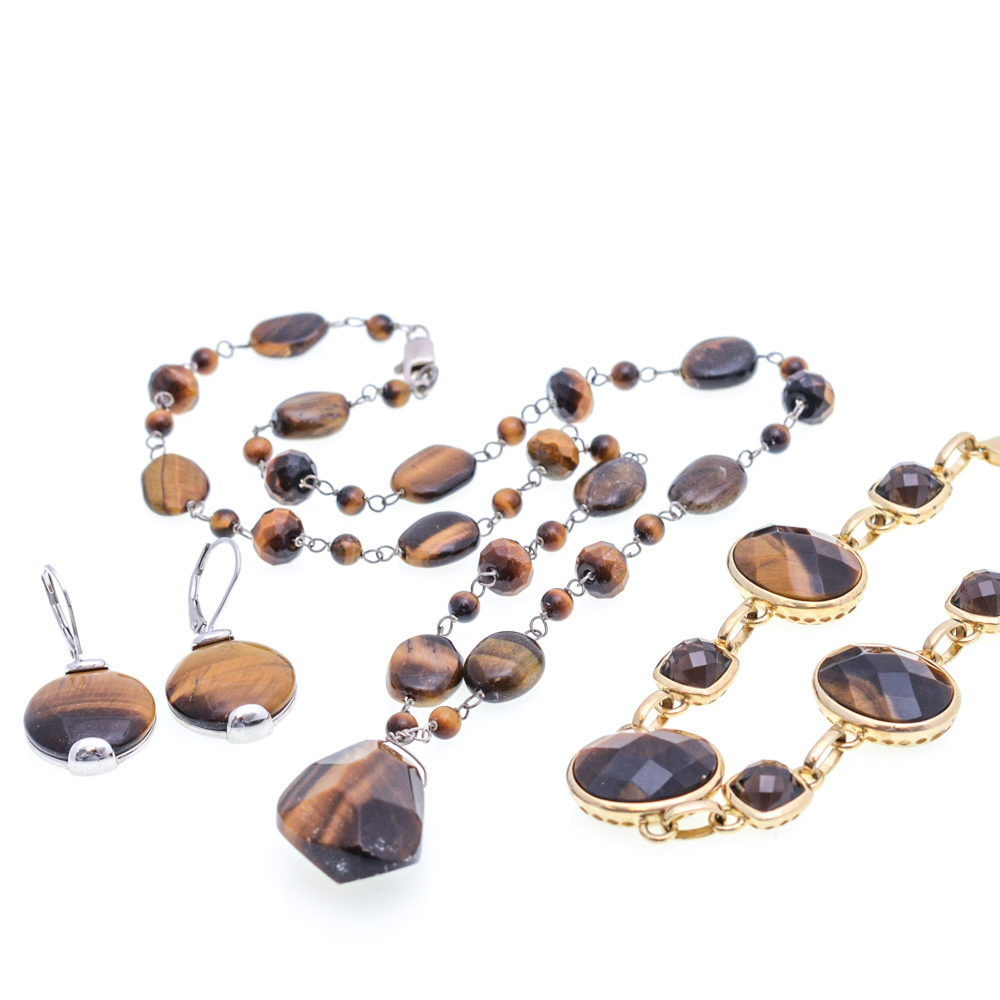 Sterling Silver Tiger's Eye Quartz Jewelry