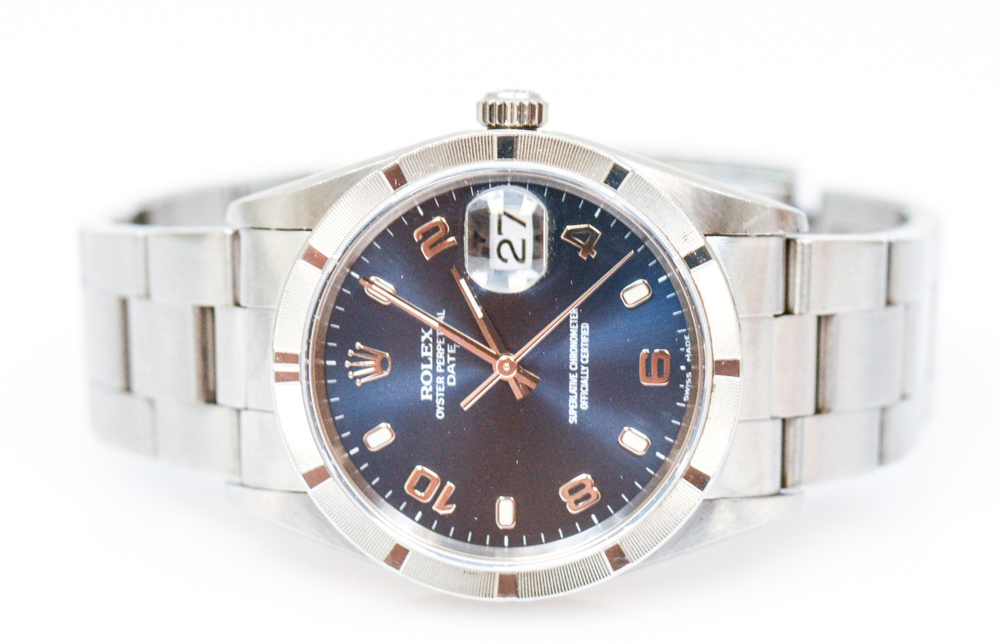Men's Rolex Oyster Perpetual Date Blue Face