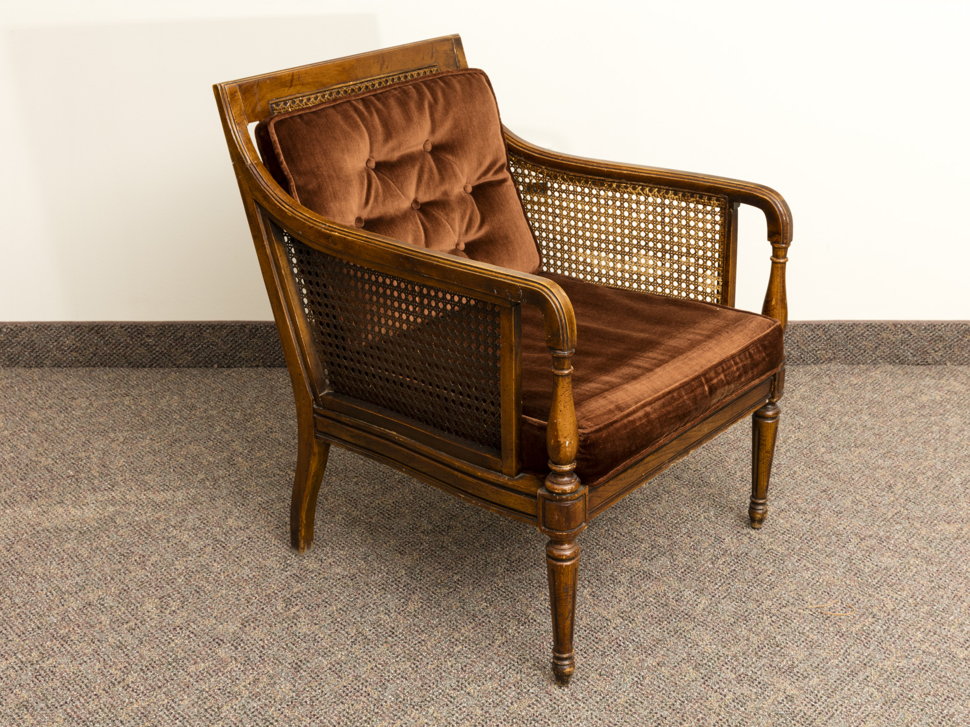 Vintage Regency Style Caned Armchair