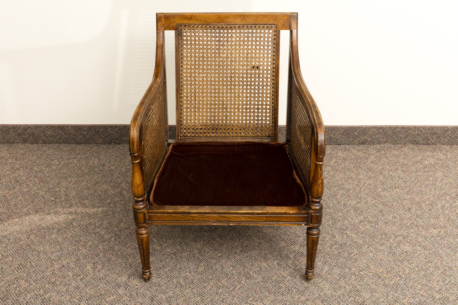 Vintage Regency Style Caned Armchair