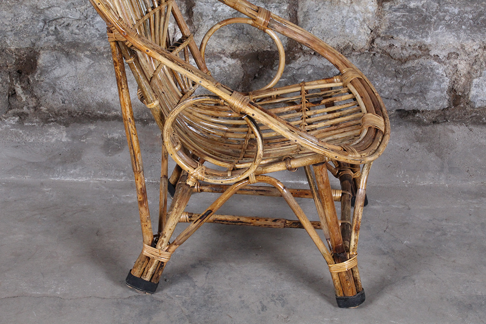 Rattan Mid Century Style Accent Chair