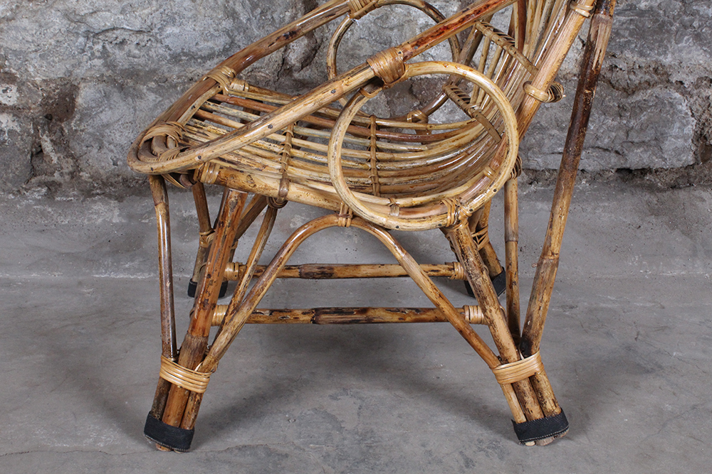 Rattan Mid Century Style Accent Chair