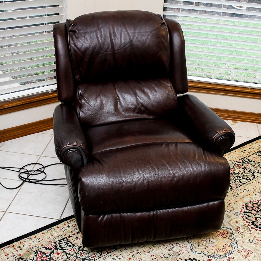 Dark Brown Leather Electric Recliner