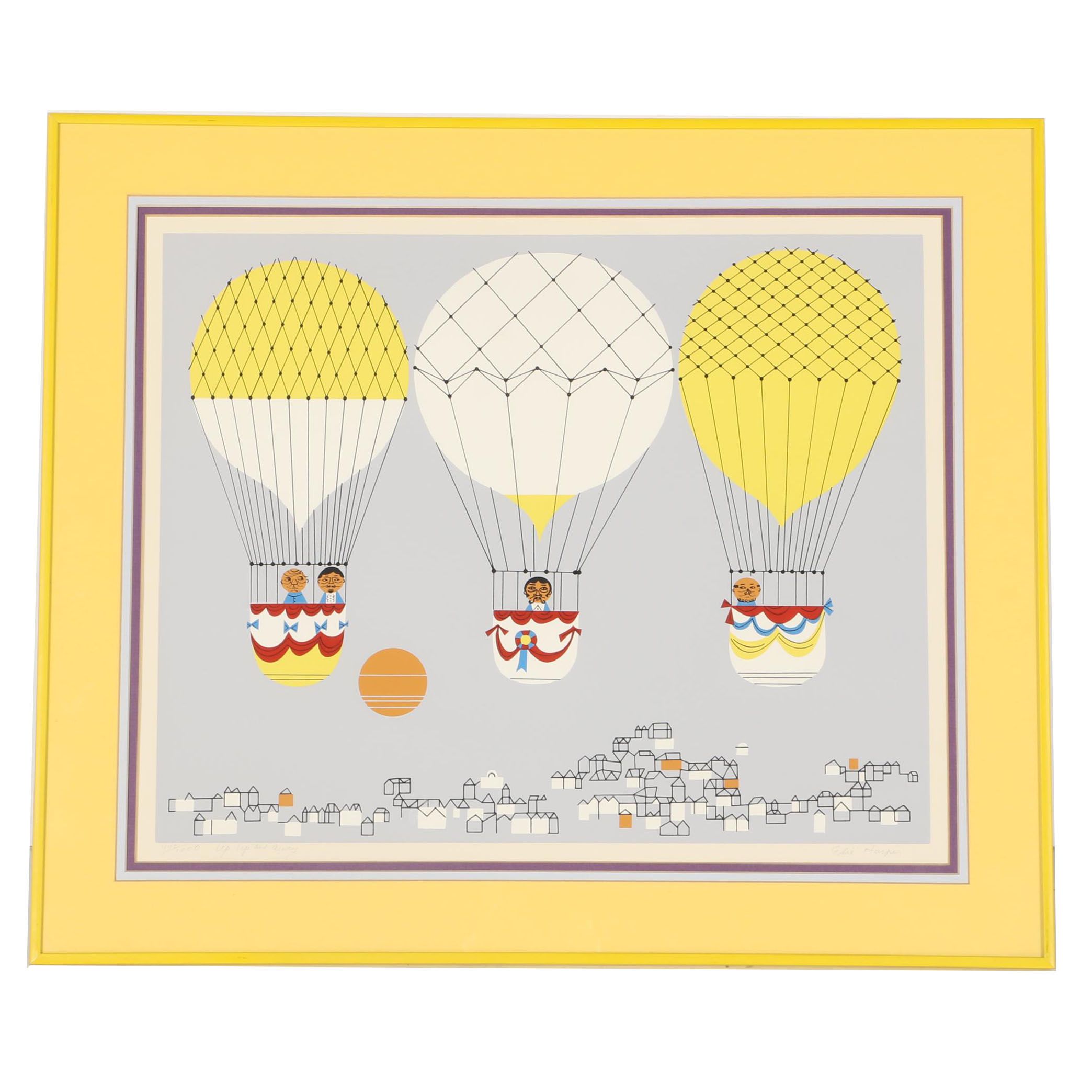 Edie Harper Limited Edition Serigraph "Up Up and Away"