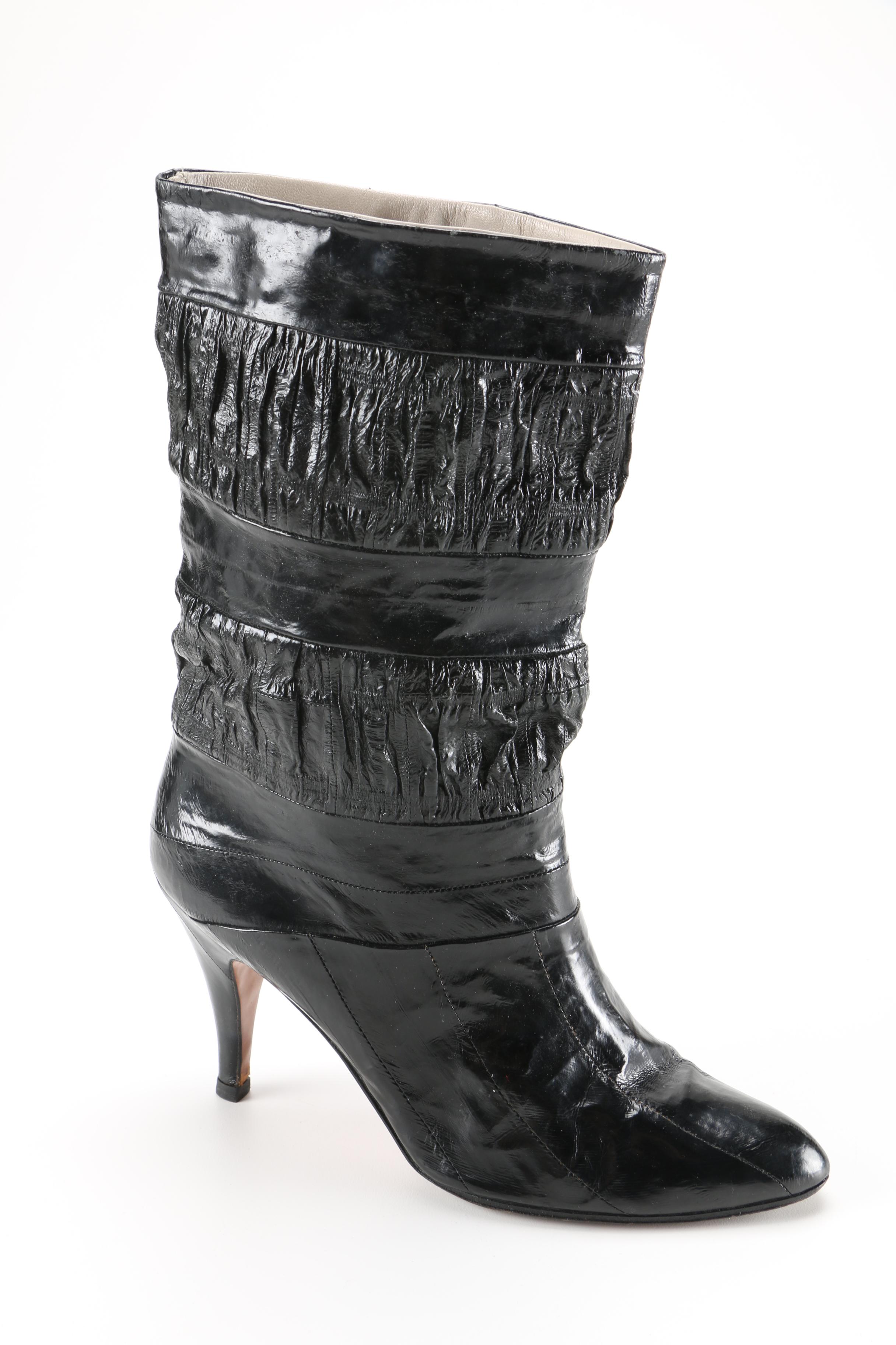 Black Leather Boots By Saffron