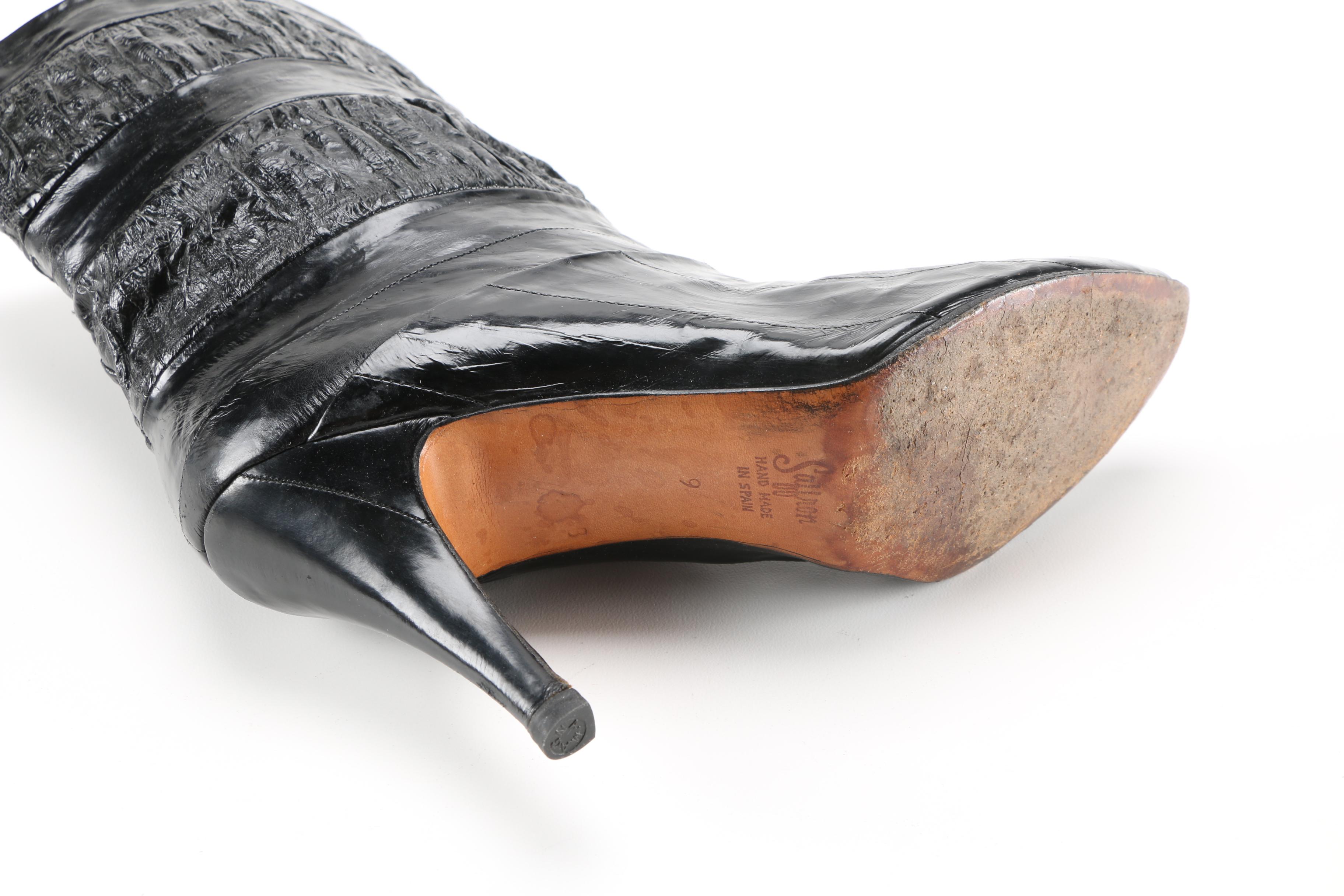 Black Leather Boots By Saffron