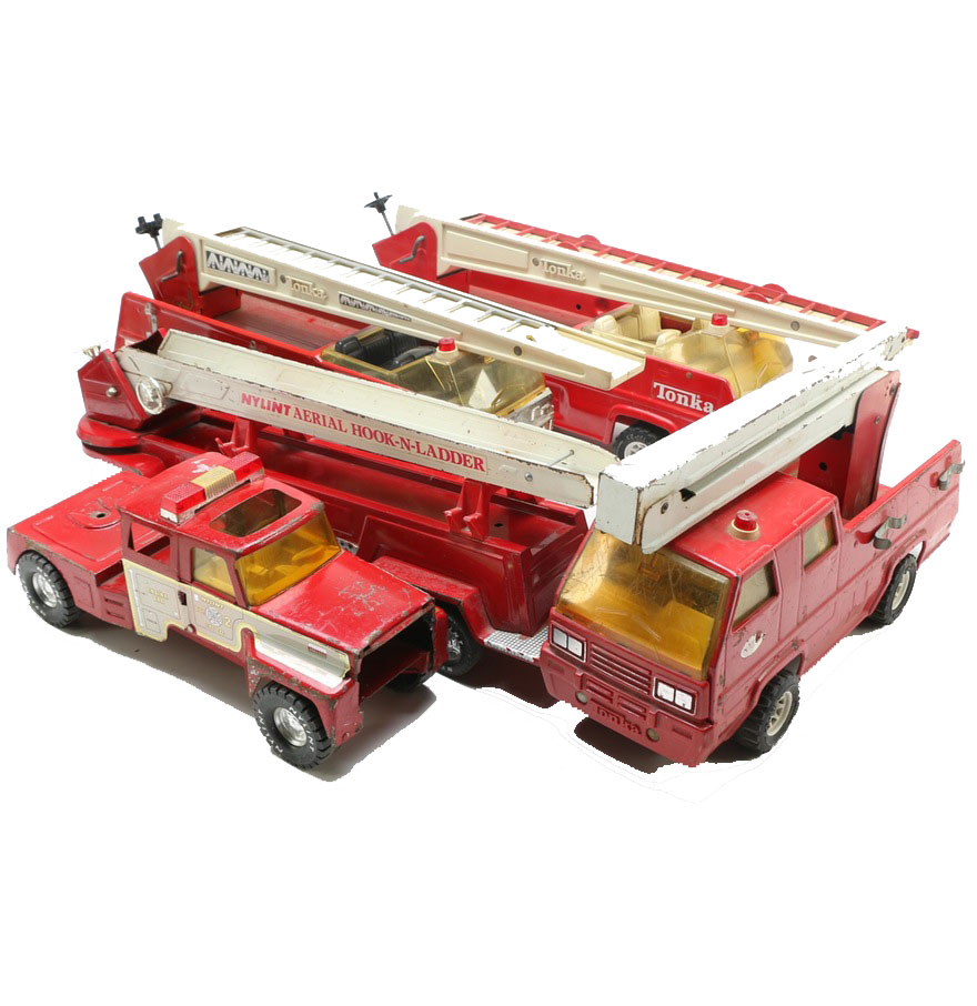 Vintage Metal Toy Fire Trucks Including Tonka