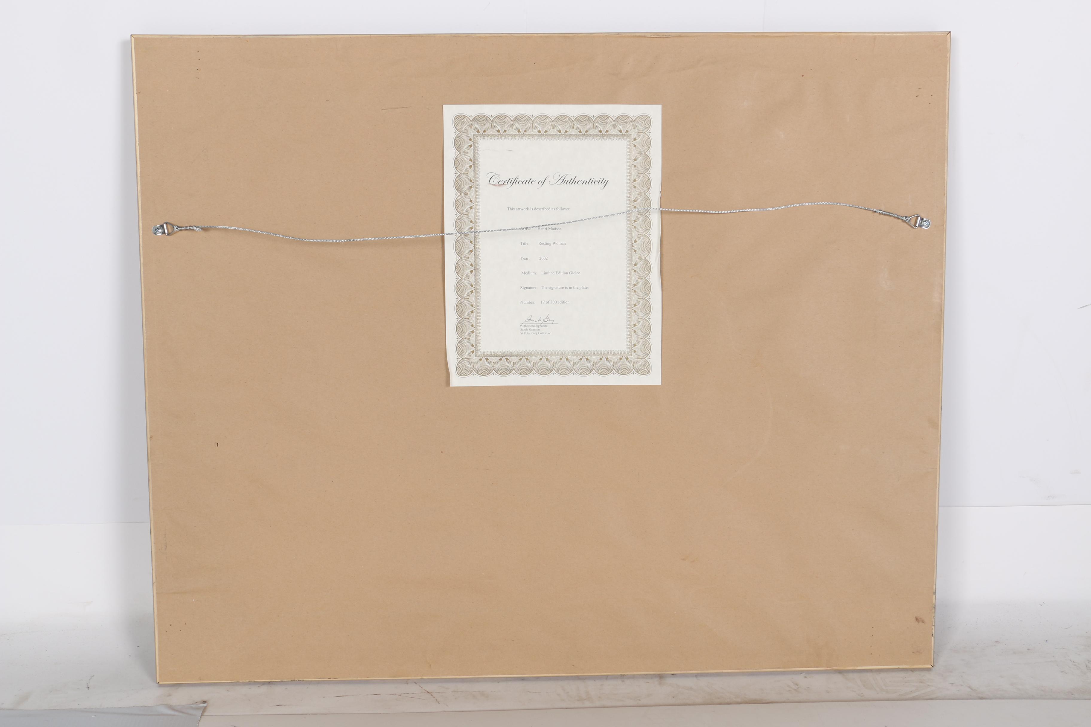 After Henri Matisse Limited Edition Giclee "Sleeping Model"