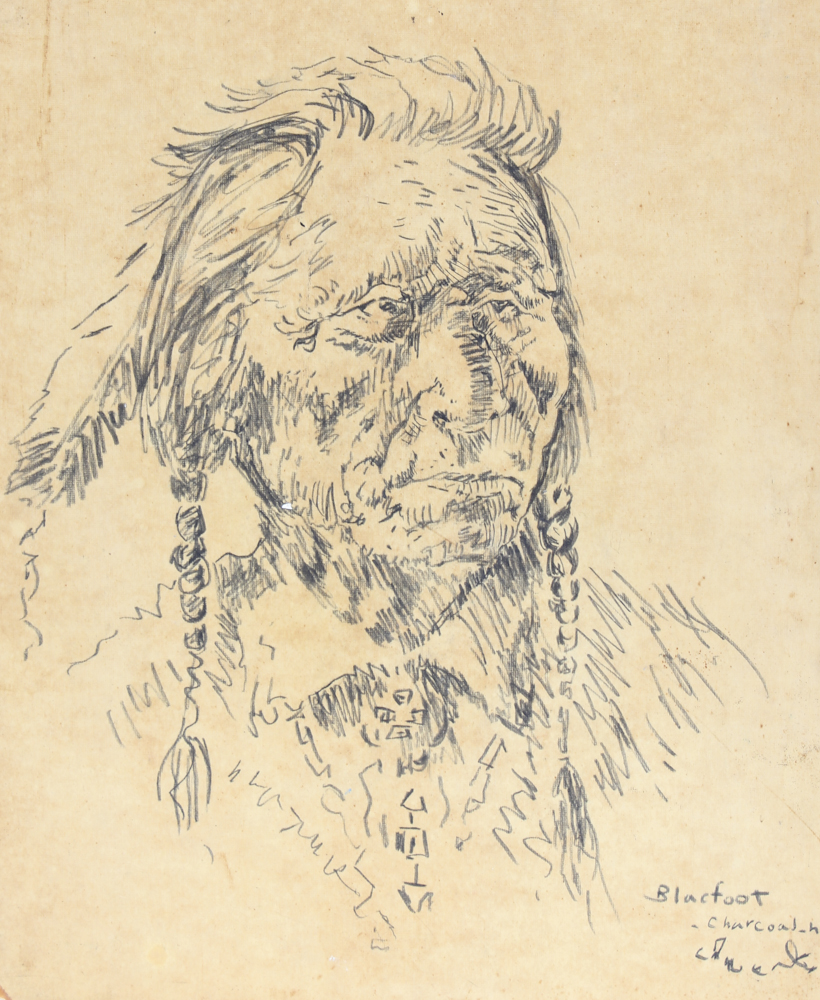 Charcoal Drawing Titled "Blackfoot"