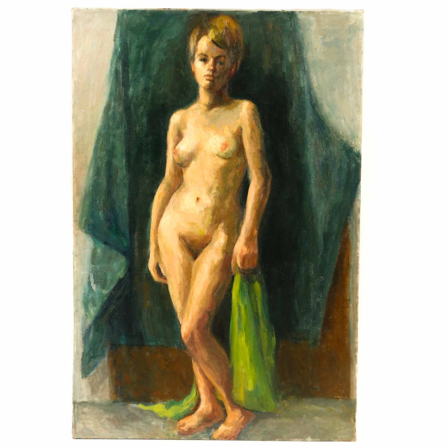 Vivian Reed Oil Painting on Canvas Standing Female Nude