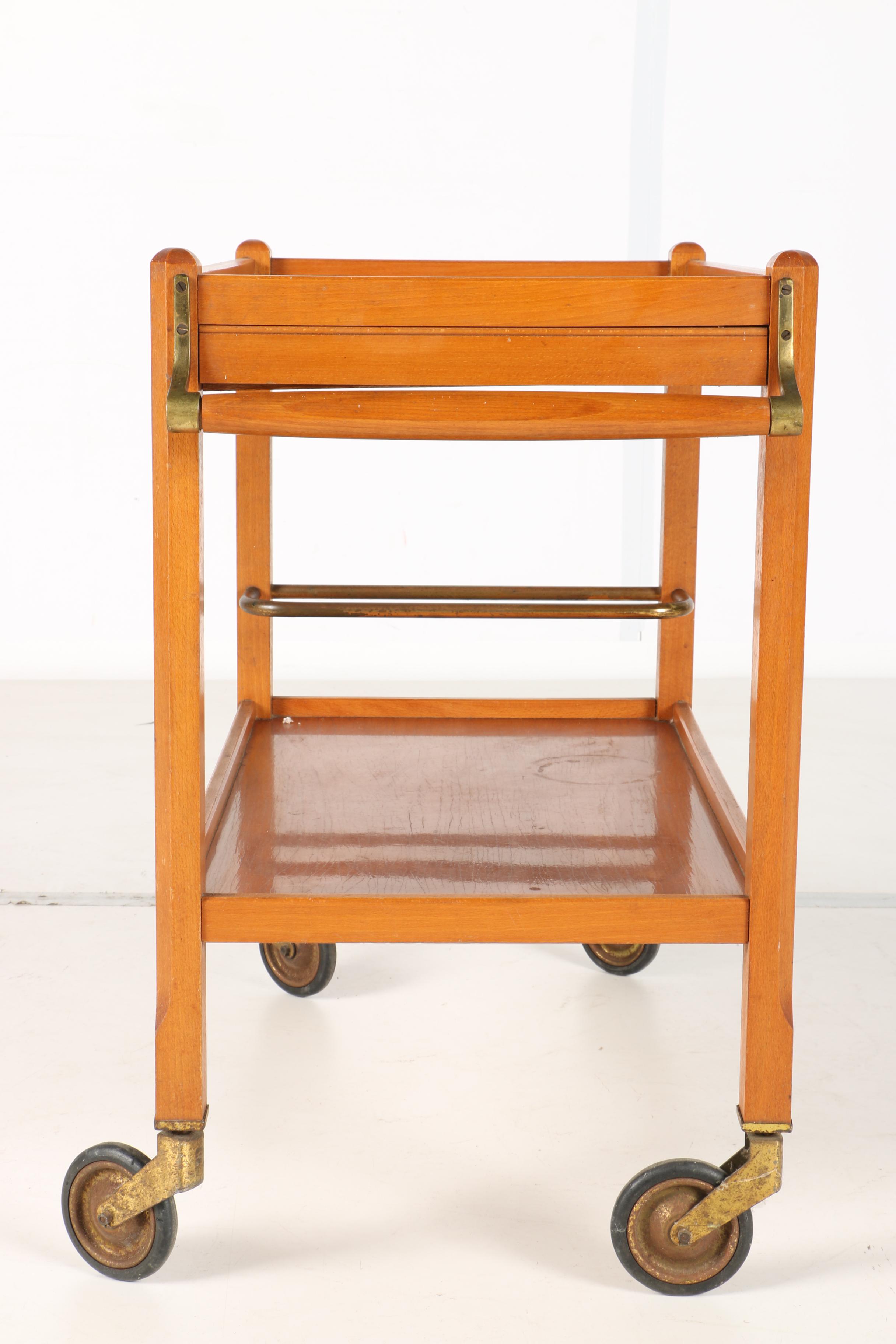 French Meblutil Two-Tier Cherry Tea Cart