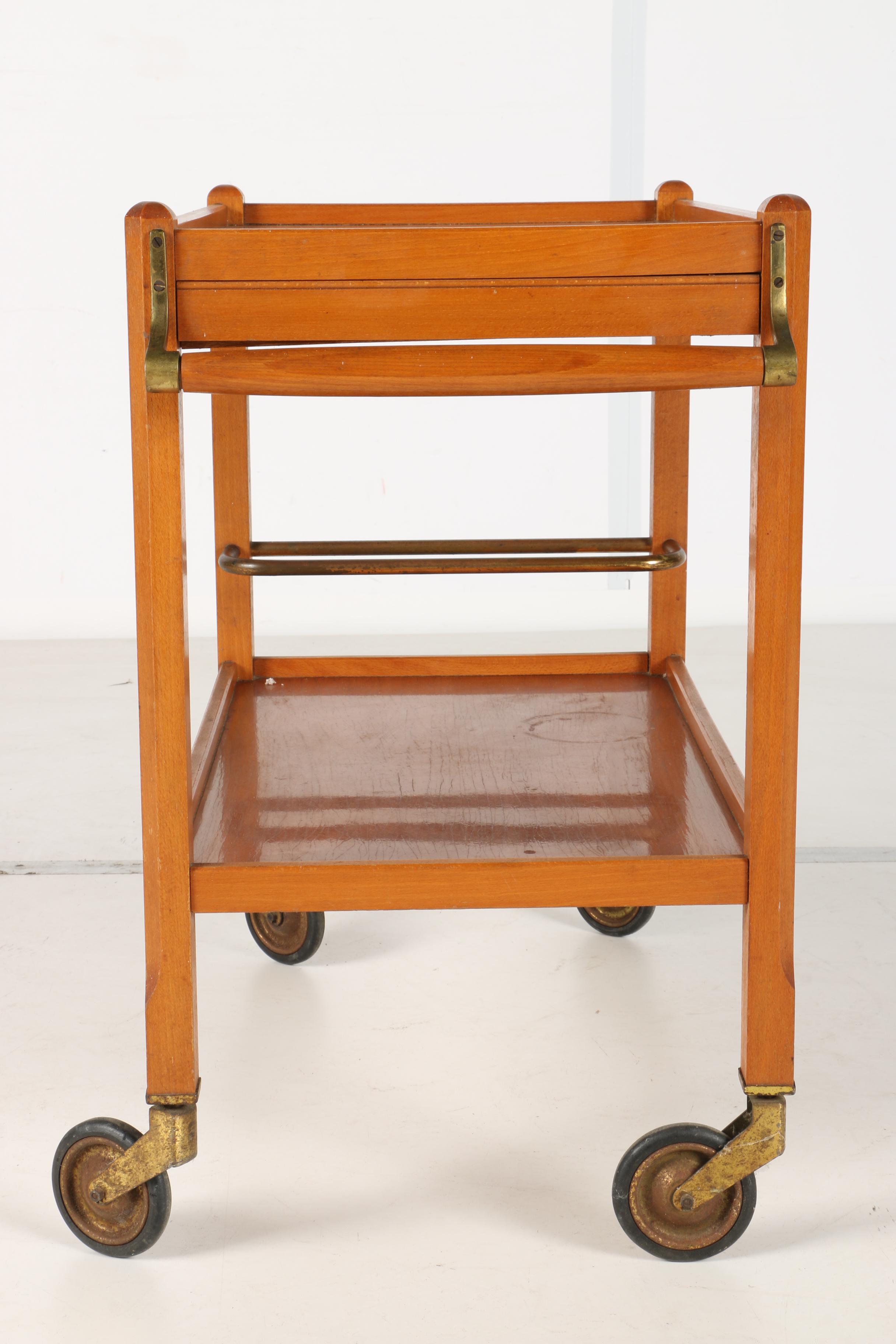 French Meblutil Two-Tier Cherry Tea Cart
