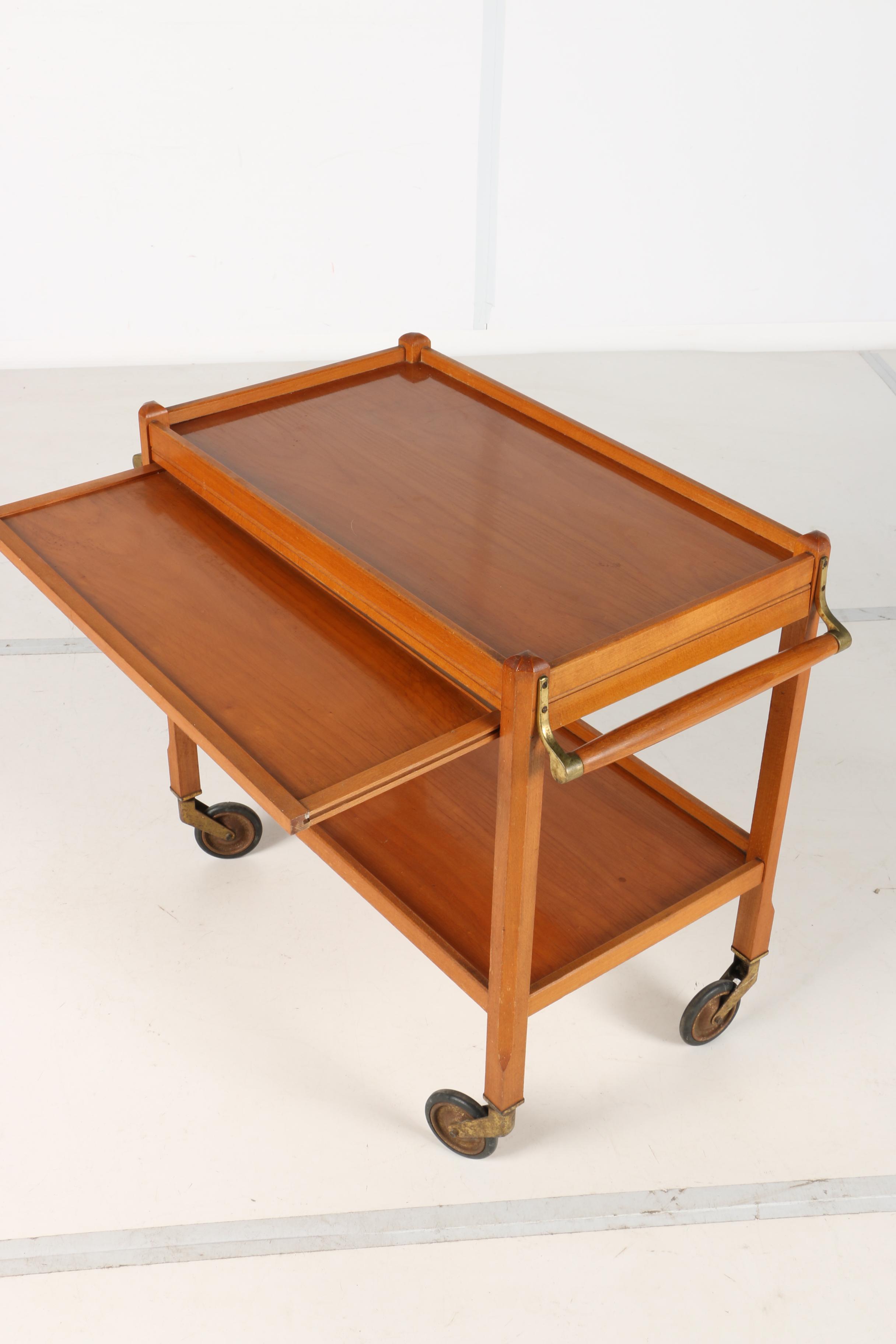 French Meblutil Two-Tier Cherry Tea Cart