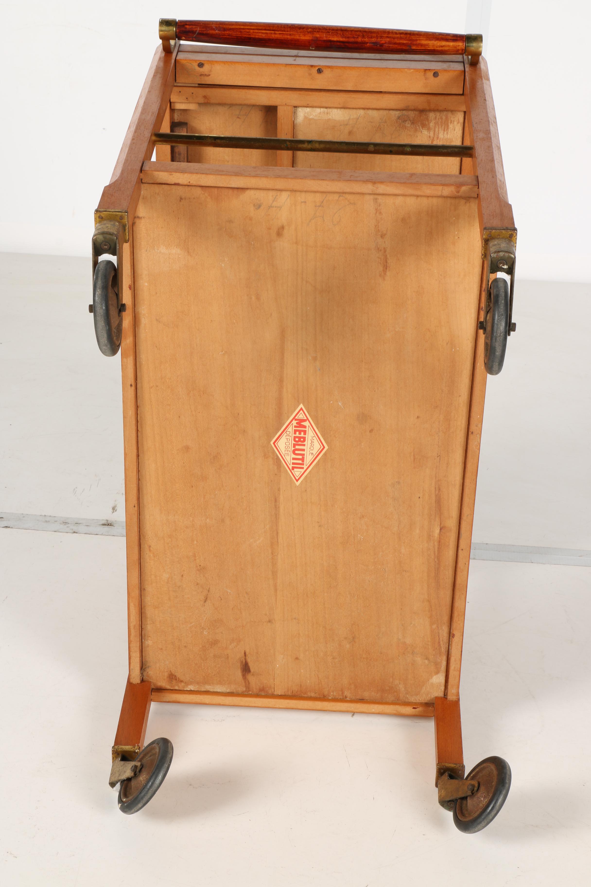 French Meblutil Two-Tier Cherry Tea Cart