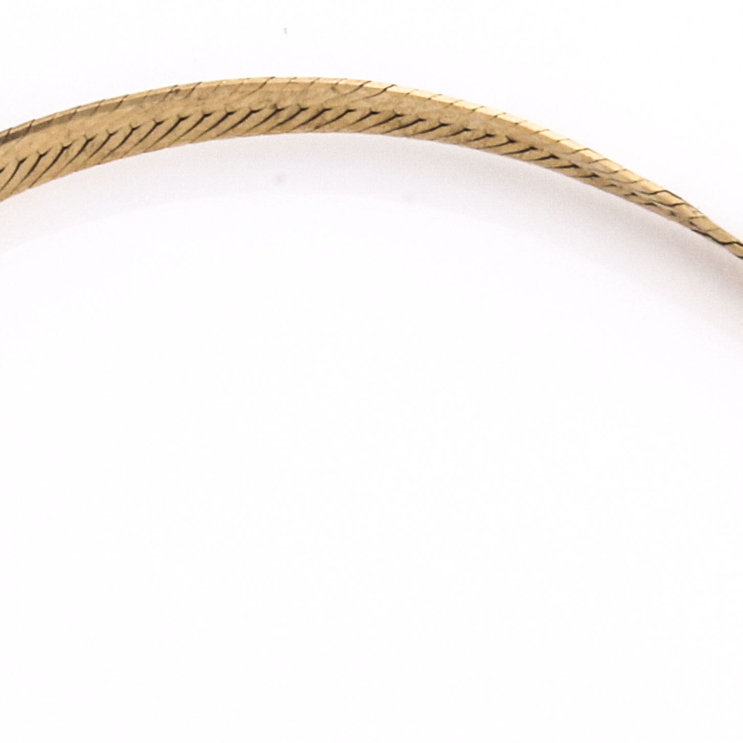 14K Yellow Gold Herringbone Chain Bracelet and Cultured Pearl Bracelet