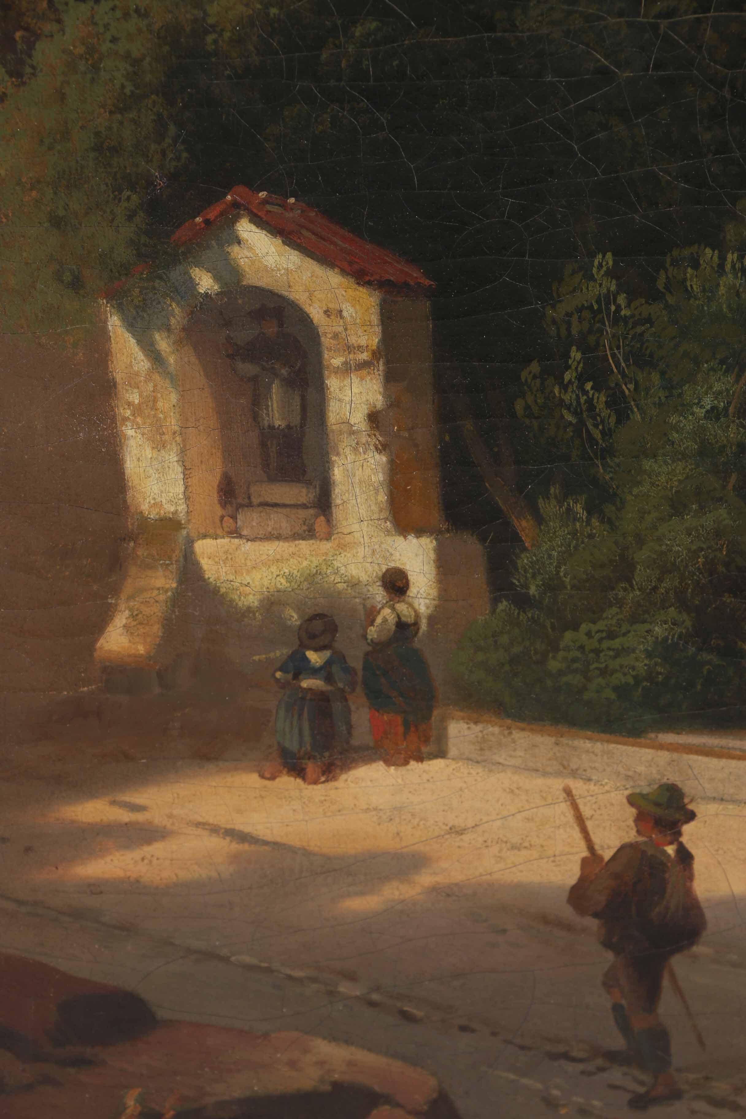 J. H. Oil Painting on Canvas Neoclassical Style Landscape