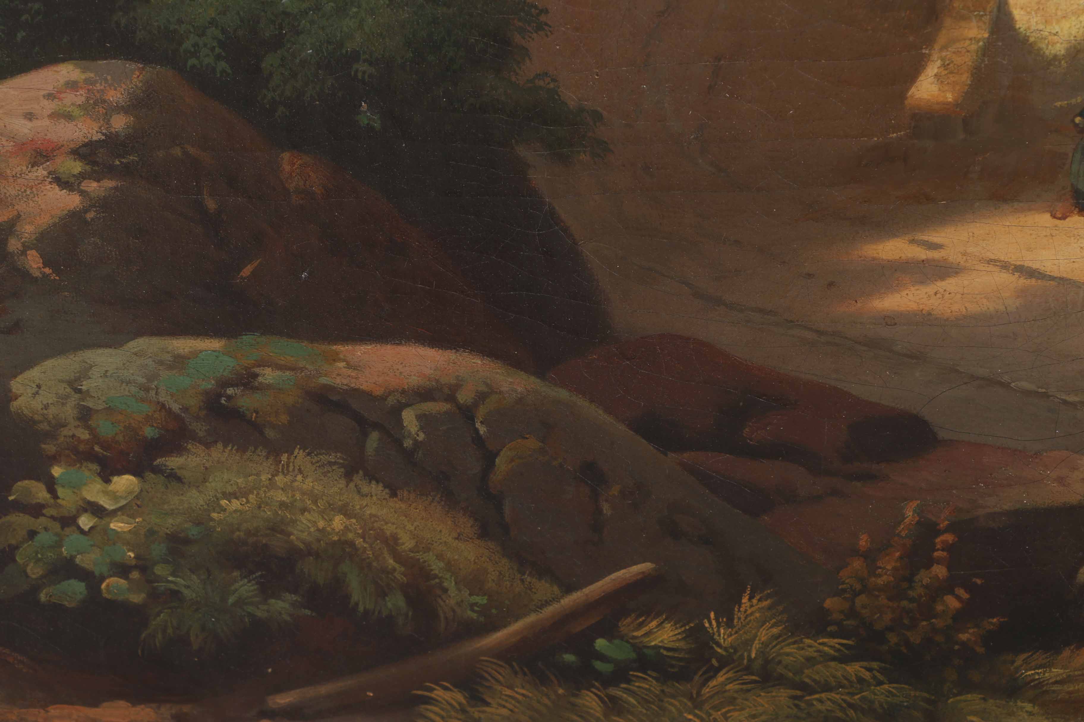 J. H. Oil Painting on Canvas Neoclassical Style Landscape