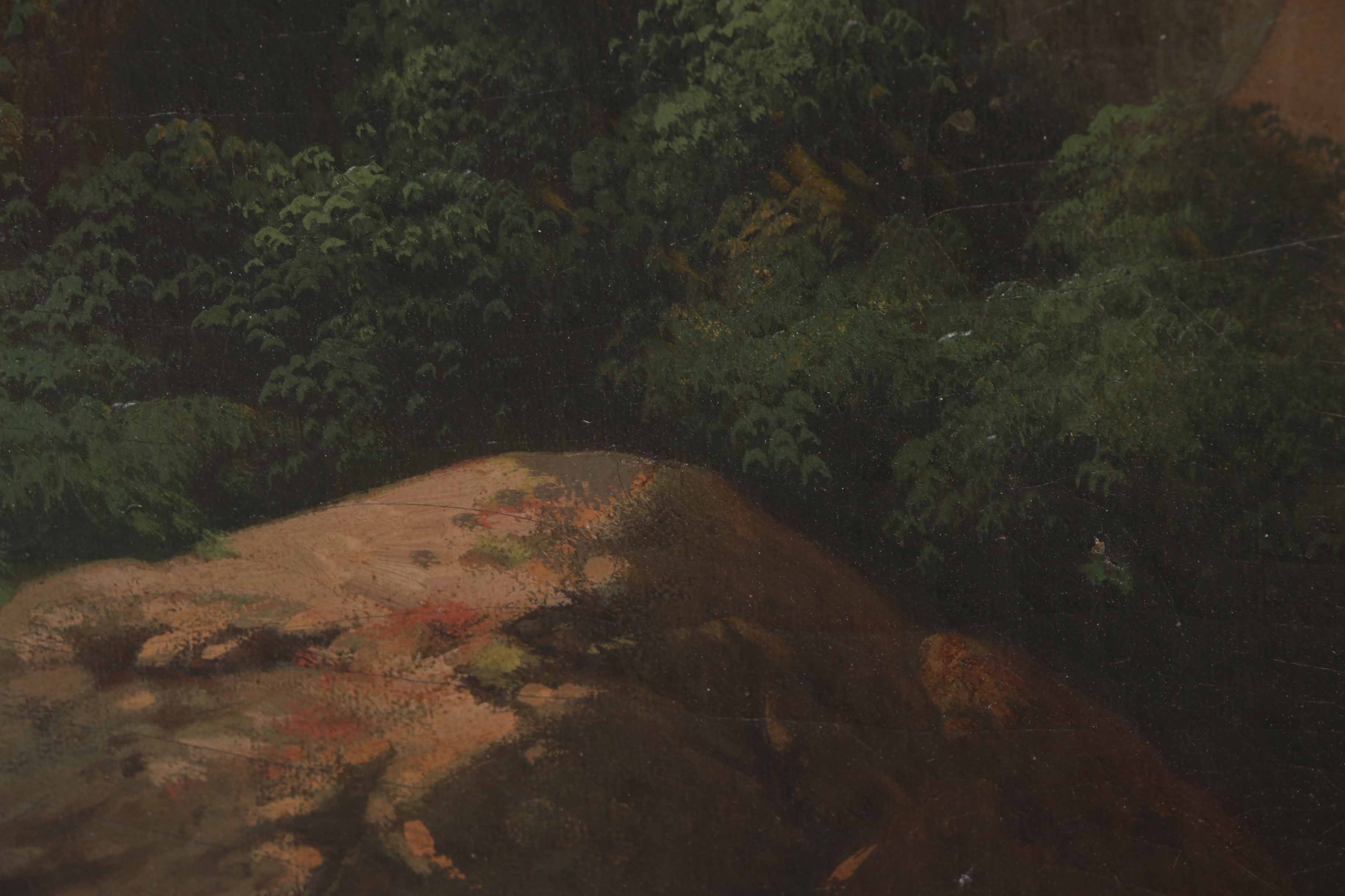 J. H. Oil Painting on Canvas Neoclassical Style Landscape