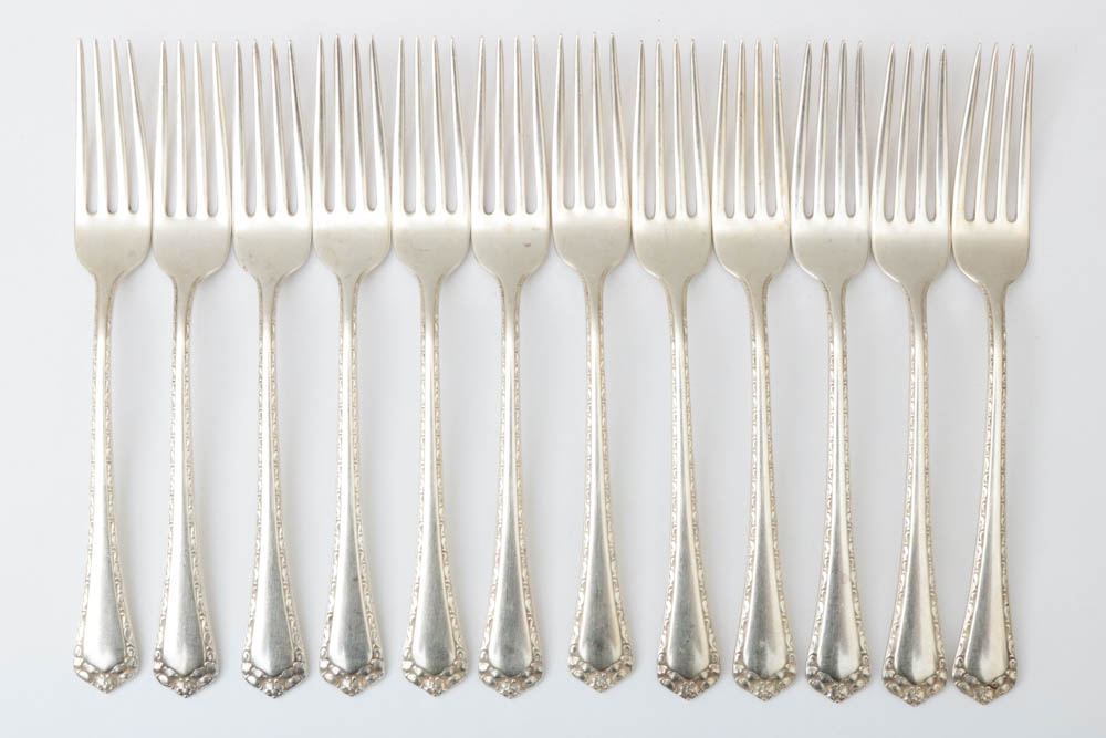 Easterling Sterling Silver Flatware in the "Rosemary" Pattern