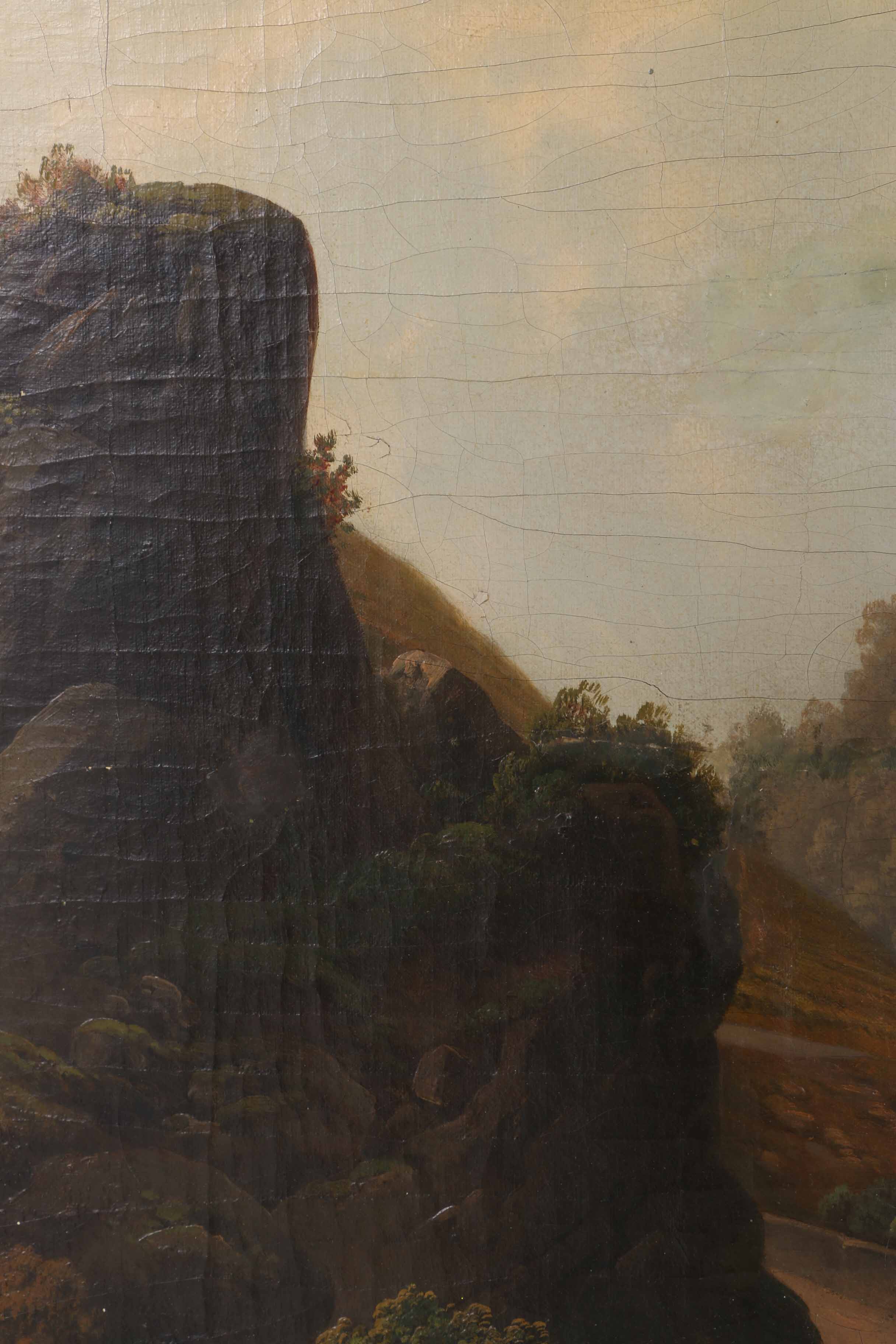 J. H. Oil Painting on Canvas Neoclassical Style Landscape