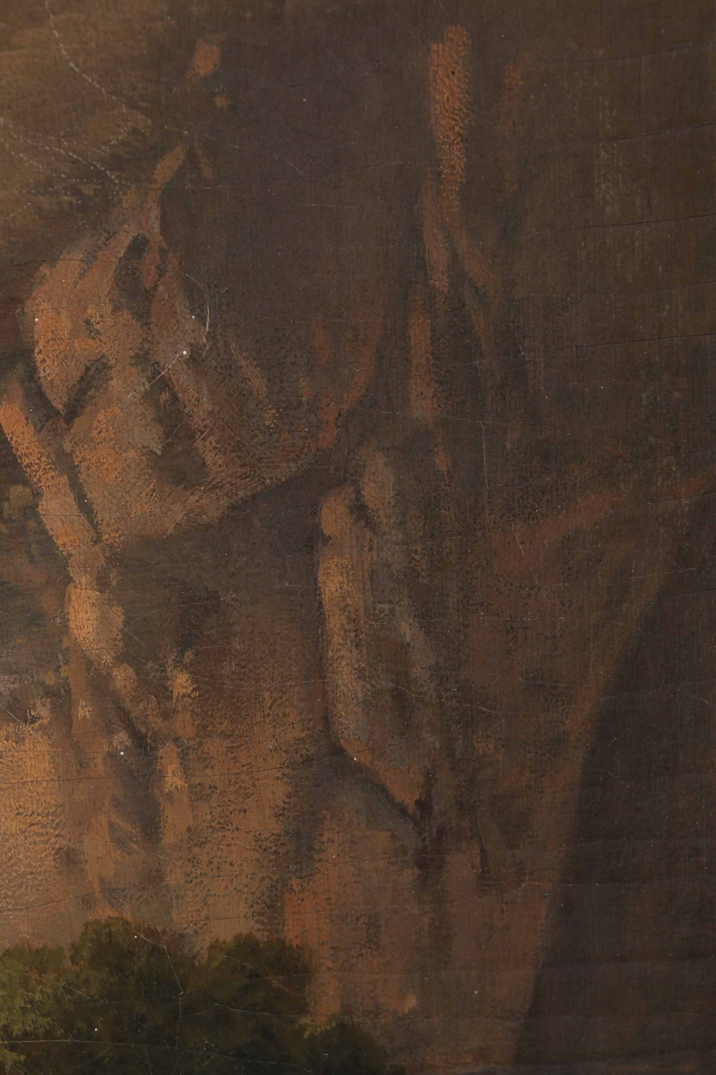 J. H. Oil Painting on Canvas Neoclassical Style Landscape