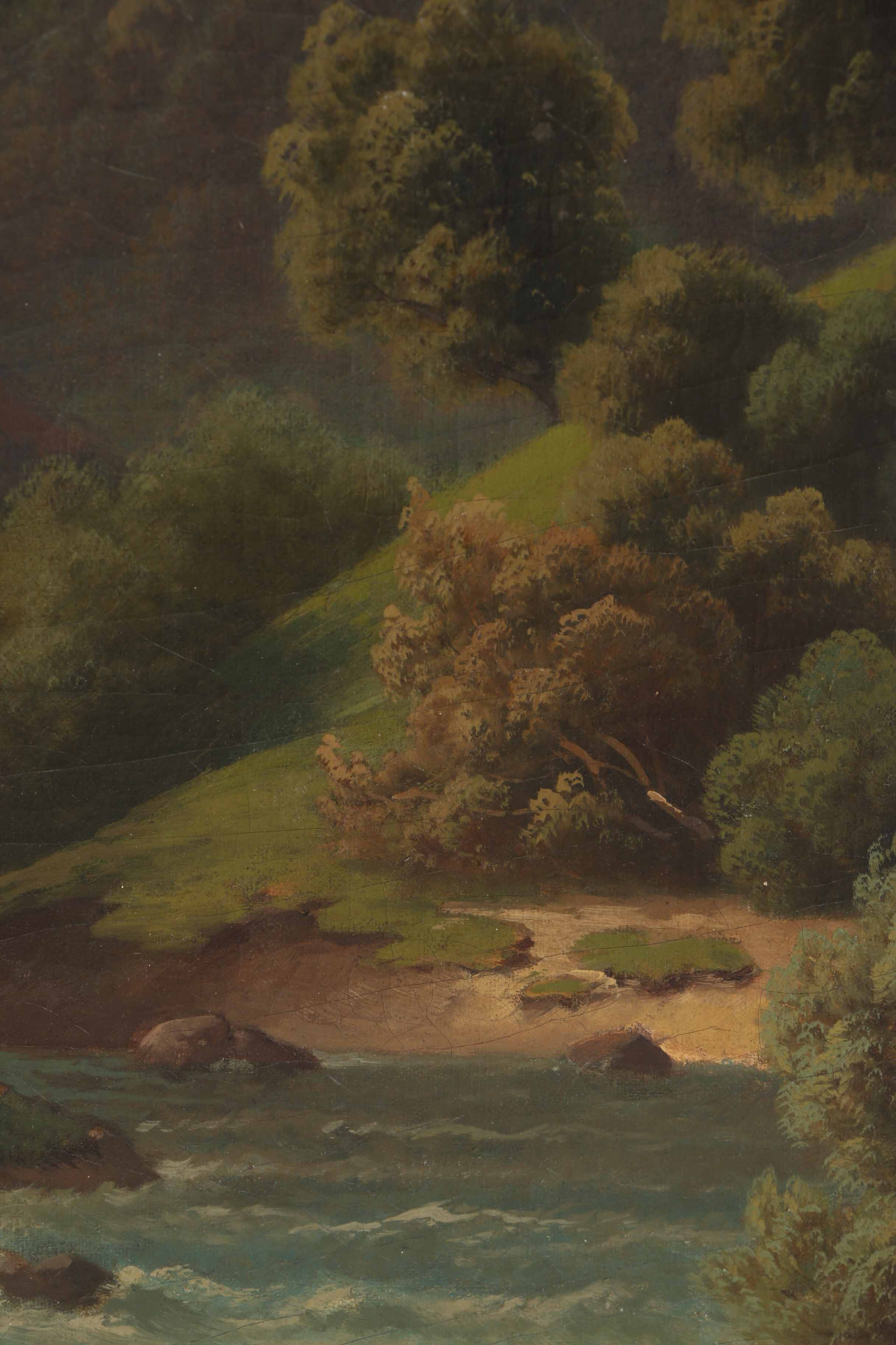 J. H. Oil Painting on Canvas Neoclassical Style Landscape