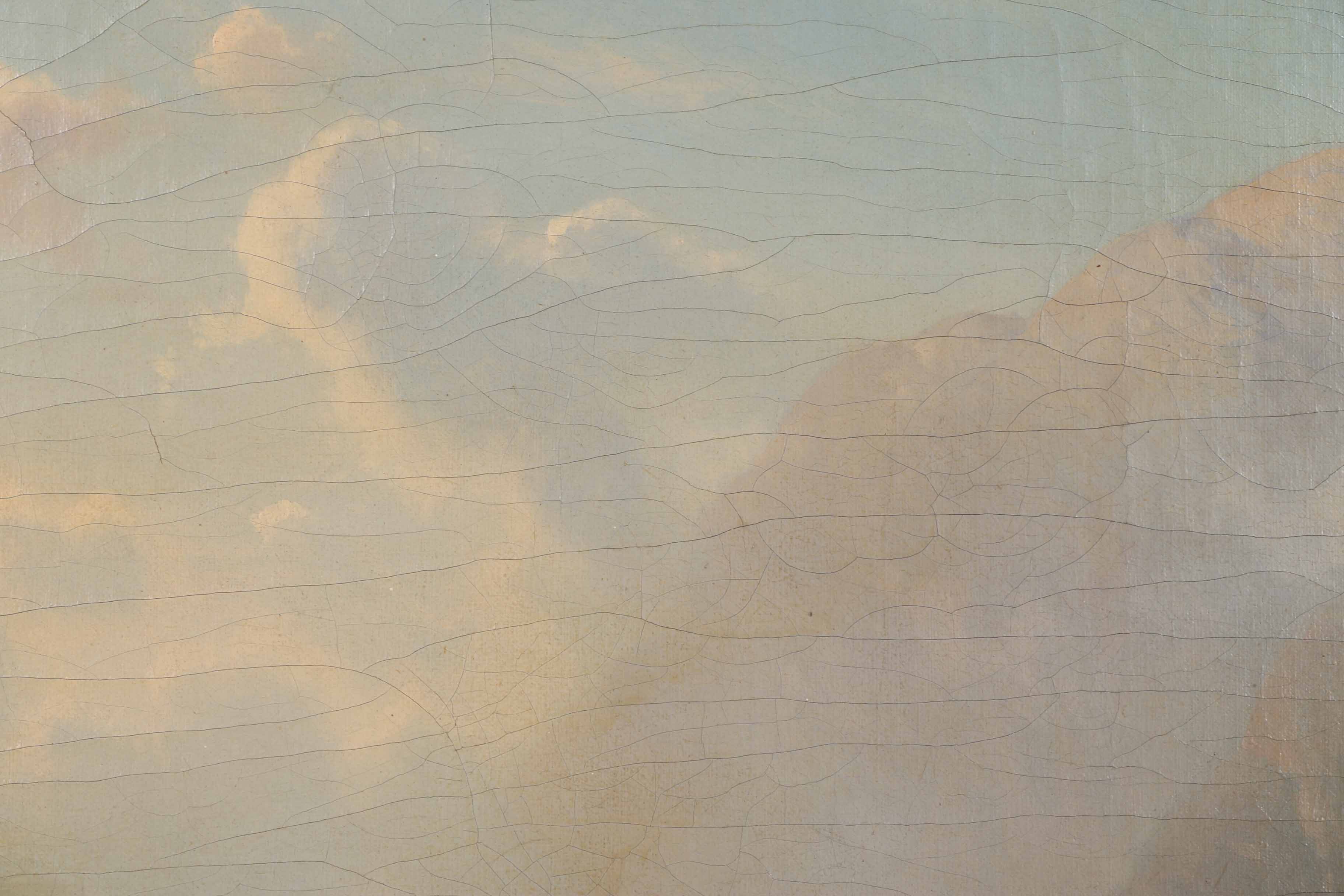 J. H. Oil Painting on Canvas Neoclassical Style Landscape