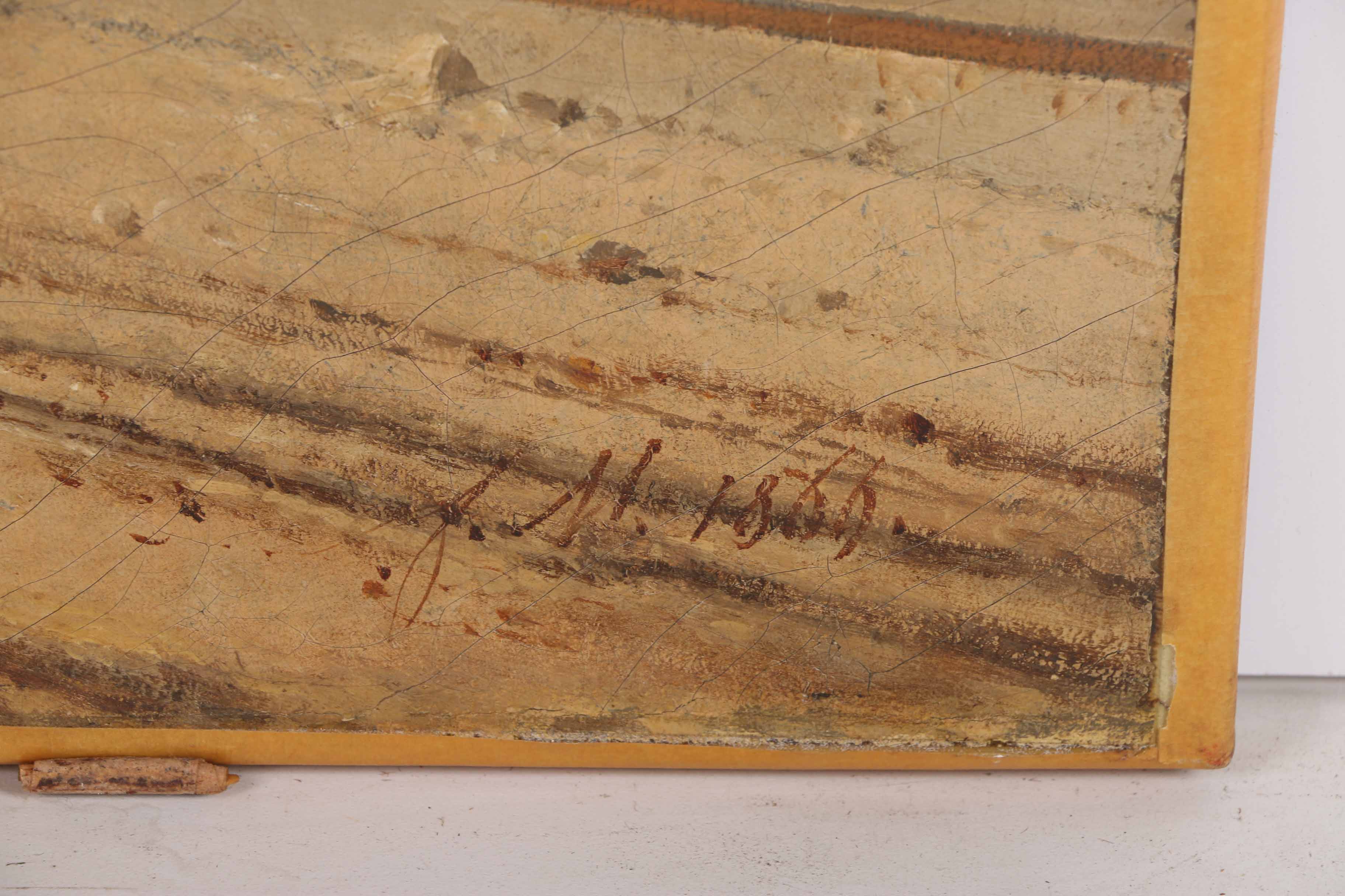 J. H. Oil Painting on Canvas Neoclassical Style Landscape