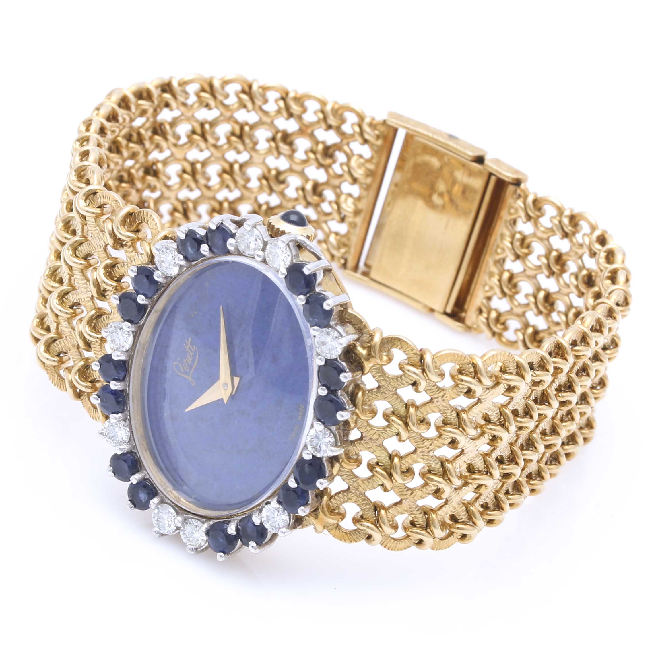18K Gold Lorett Diamond and Gemstone Watch With 18K Corletto Bracelet