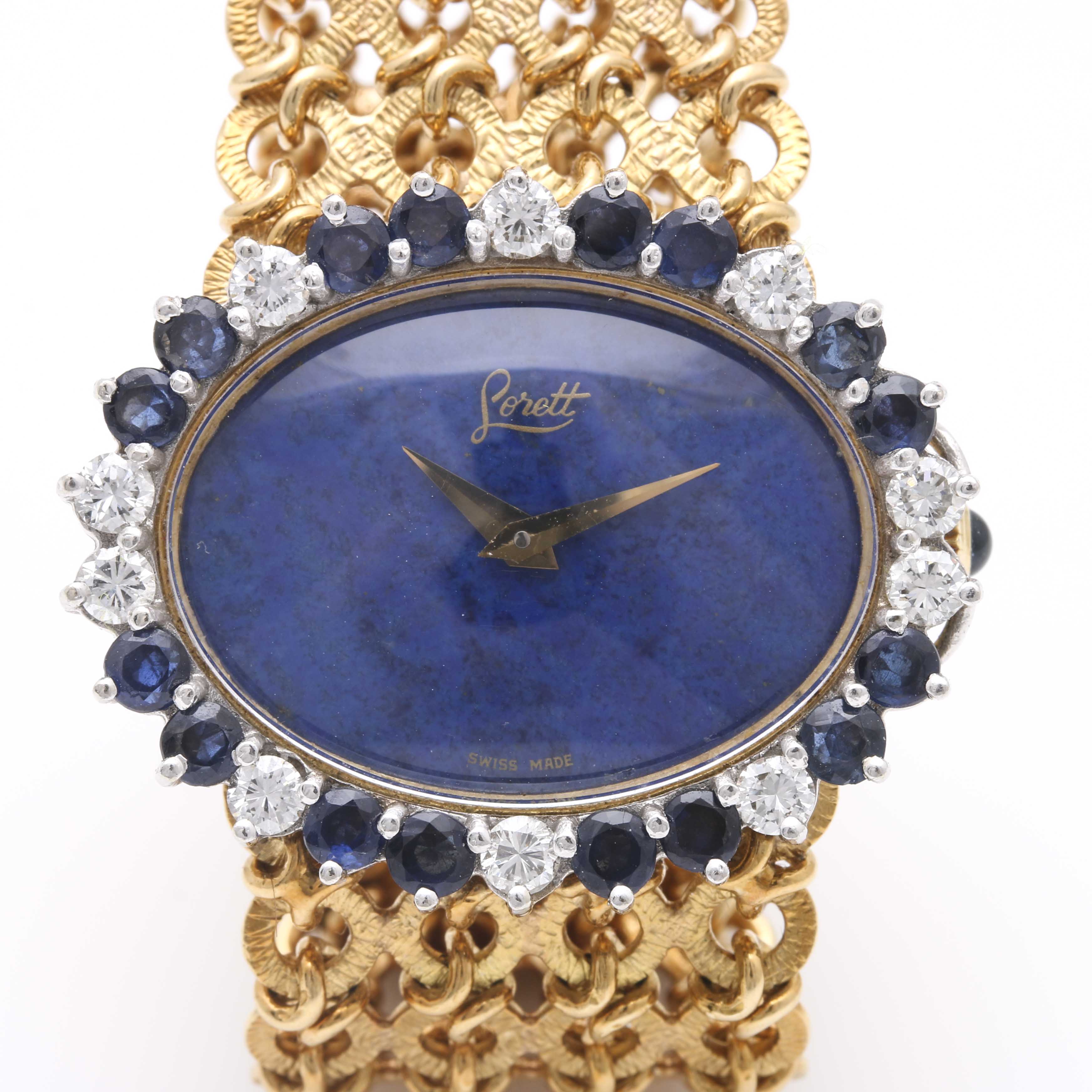18K Gold Lorett Diamond and Gemstone Watch With 18K Corletto Bracelet