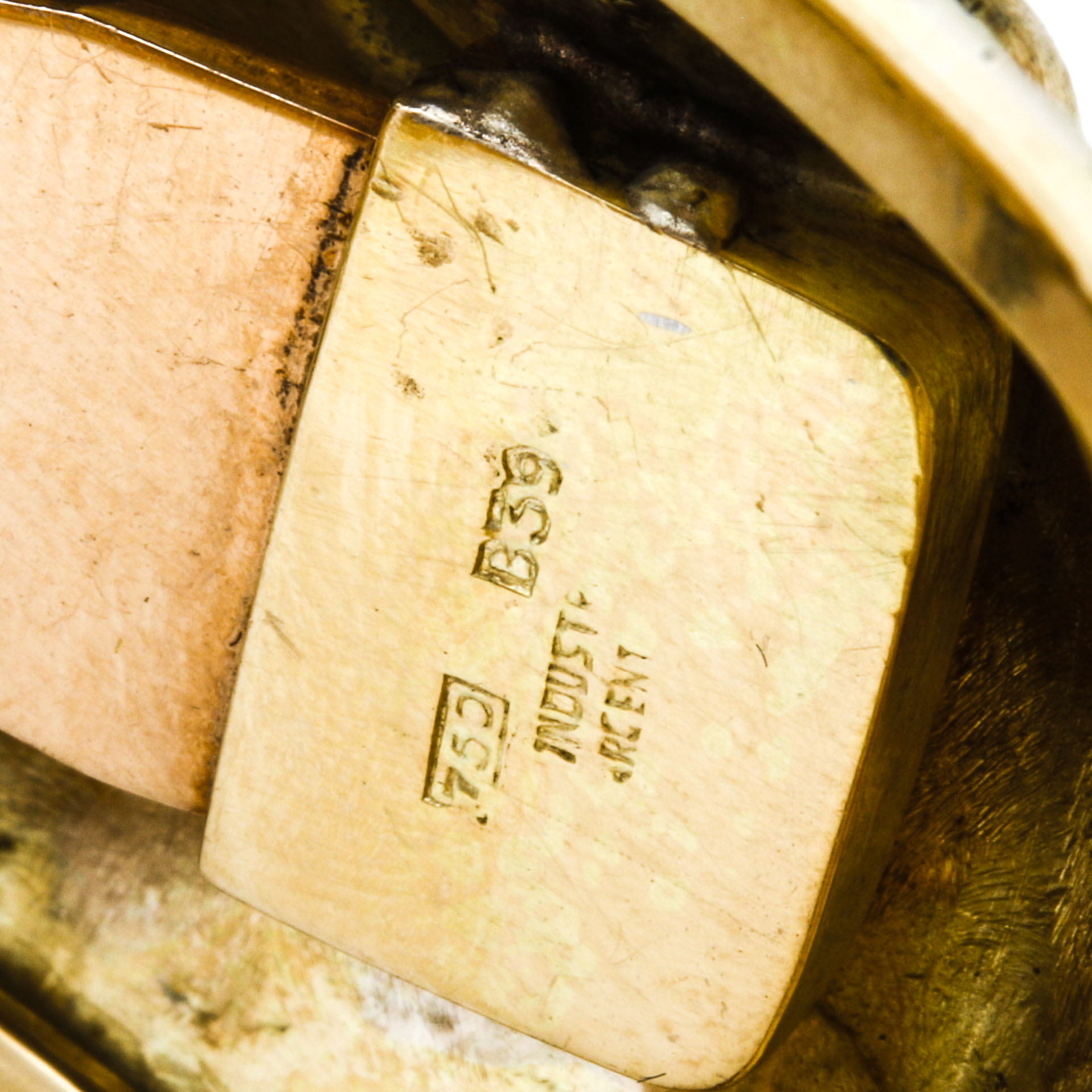 18K Yellow Gold Hammered Cuff Bracelet