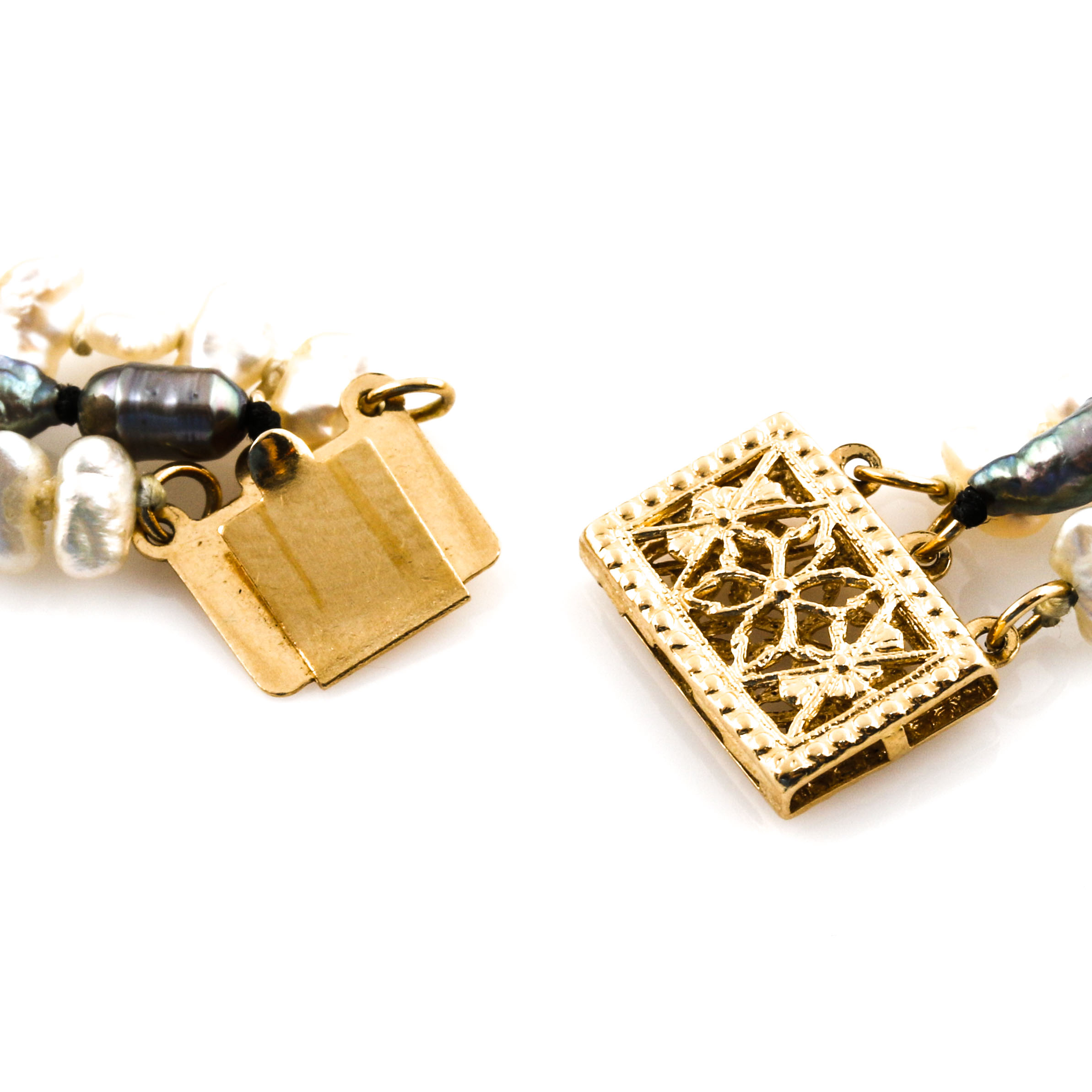 14K Yellow Gold Bracelet With Freshwater Pearls