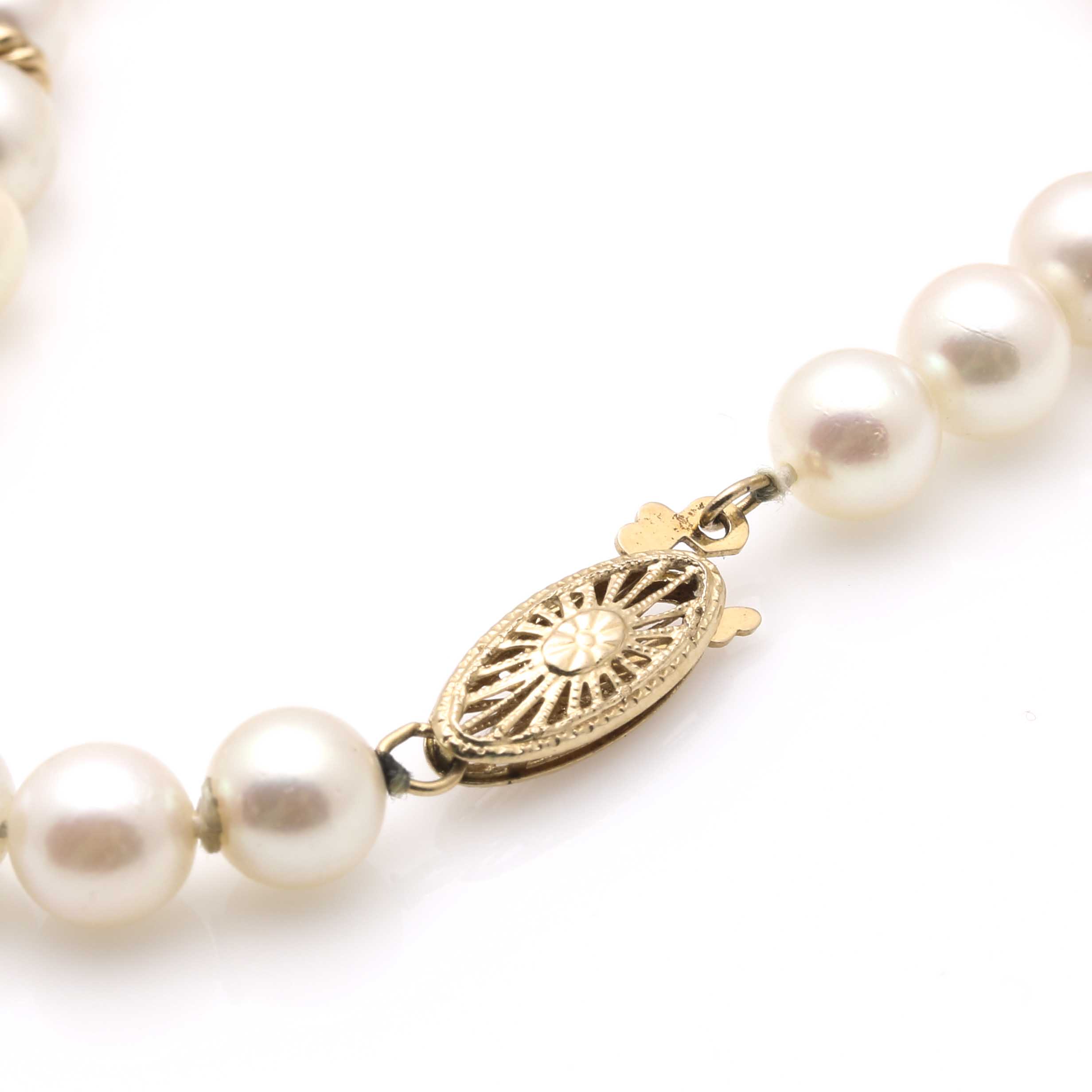 14K Yellow Gold Cultured Pearl Bracelet