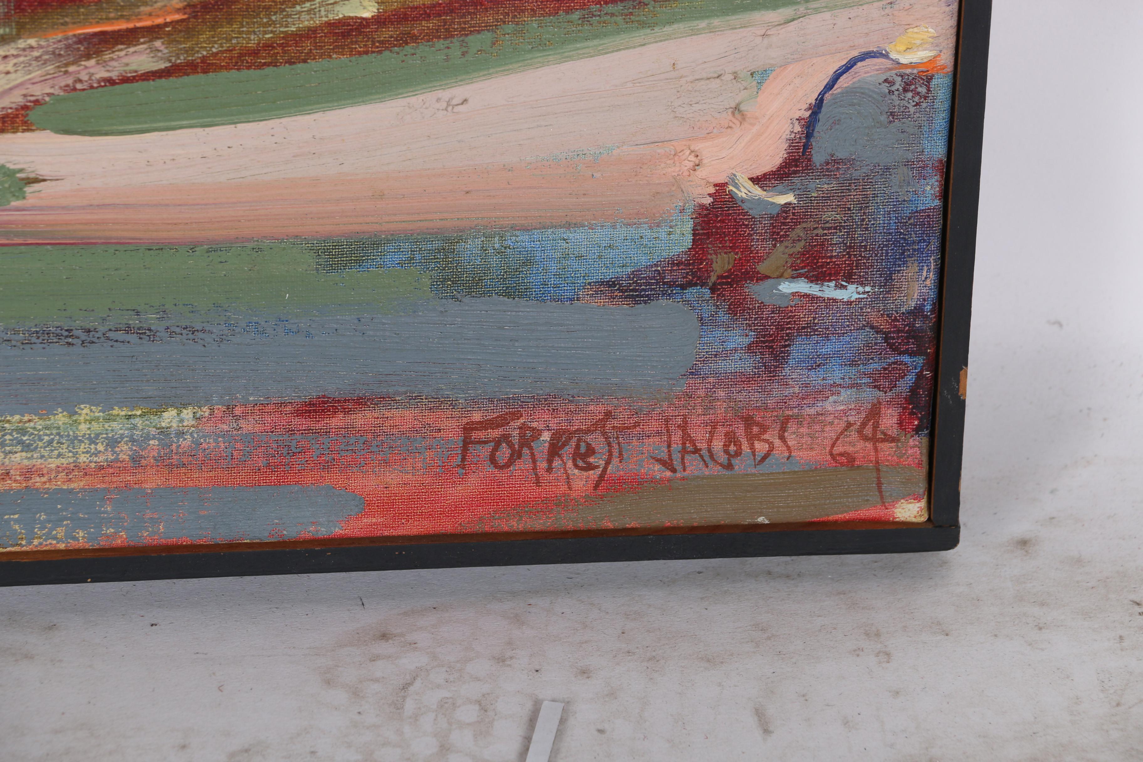 Forrest Jacobs Oil on Canvas of Streetscape