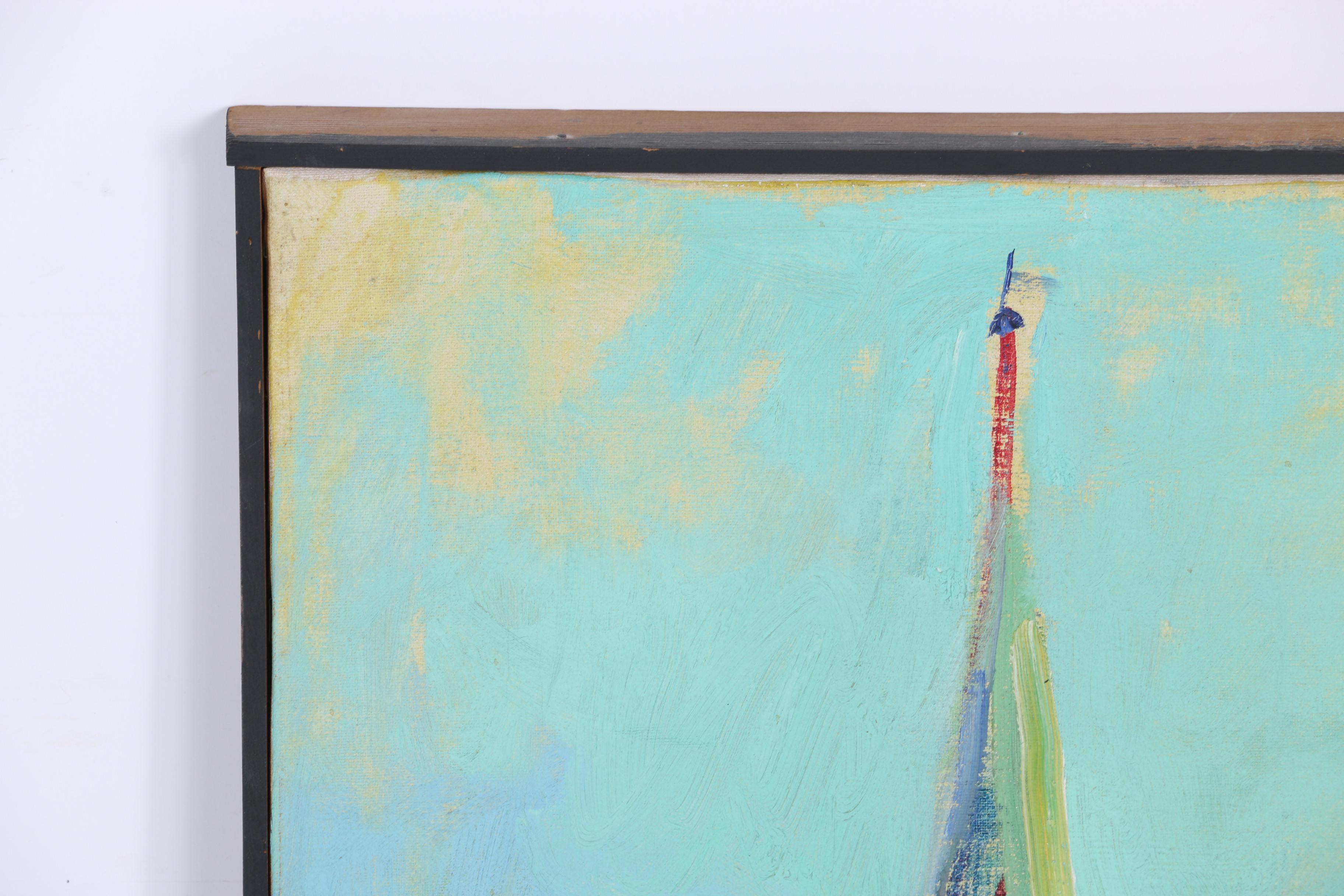 Forrest Jacobs Oil on Canvas of Streetscape