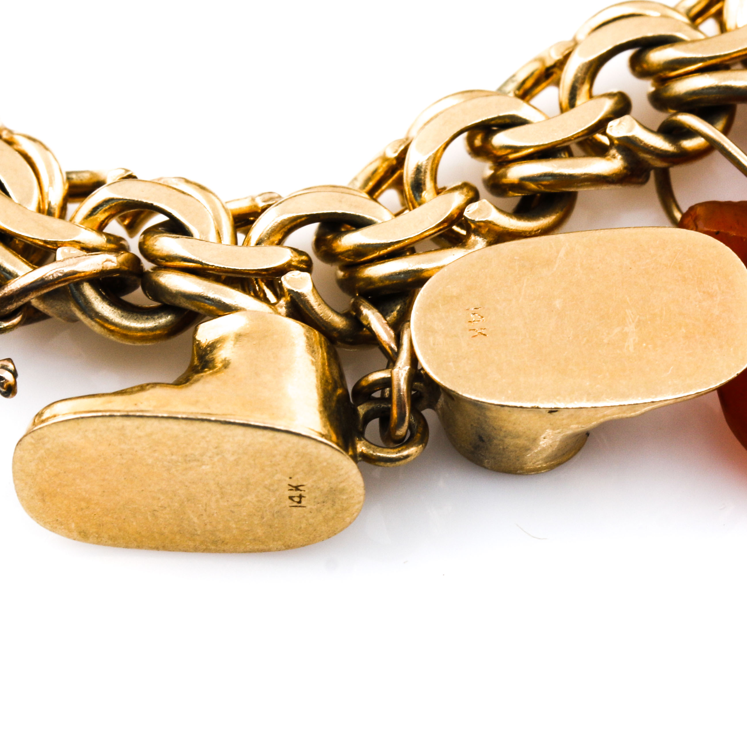 14K and 18K Yellow Gold Charm Bracelet