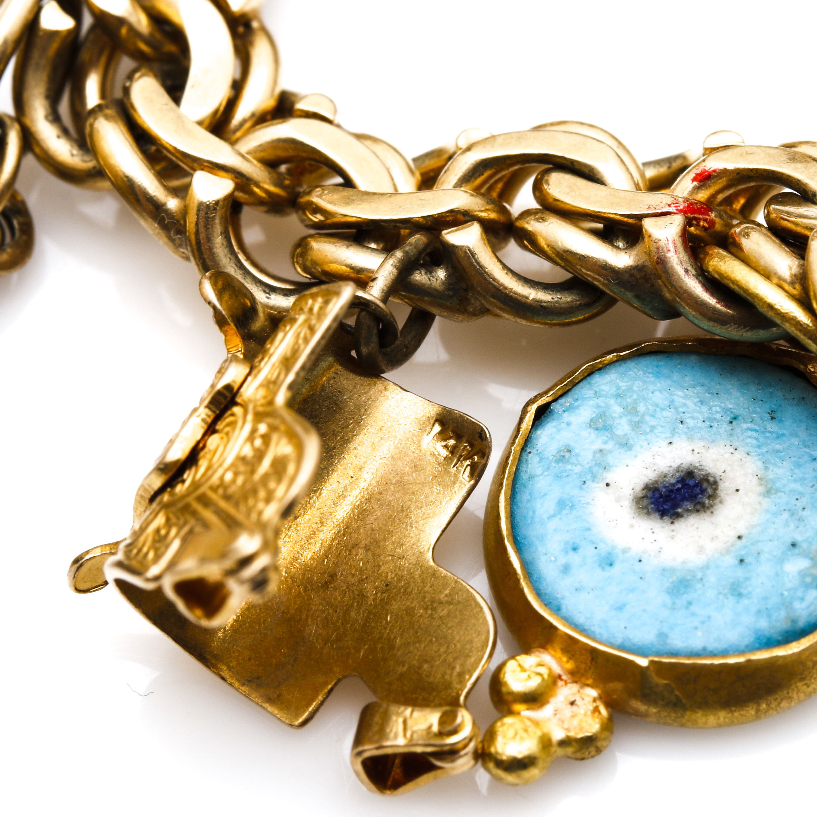 14K and 18K Yellow Gold Charm Bracelet