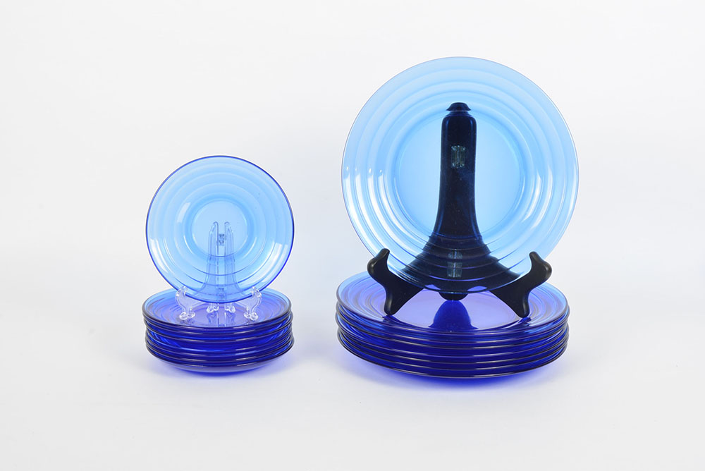 Hazel Atlas "Modern Tone" Cobalt Blue Depression Glassware