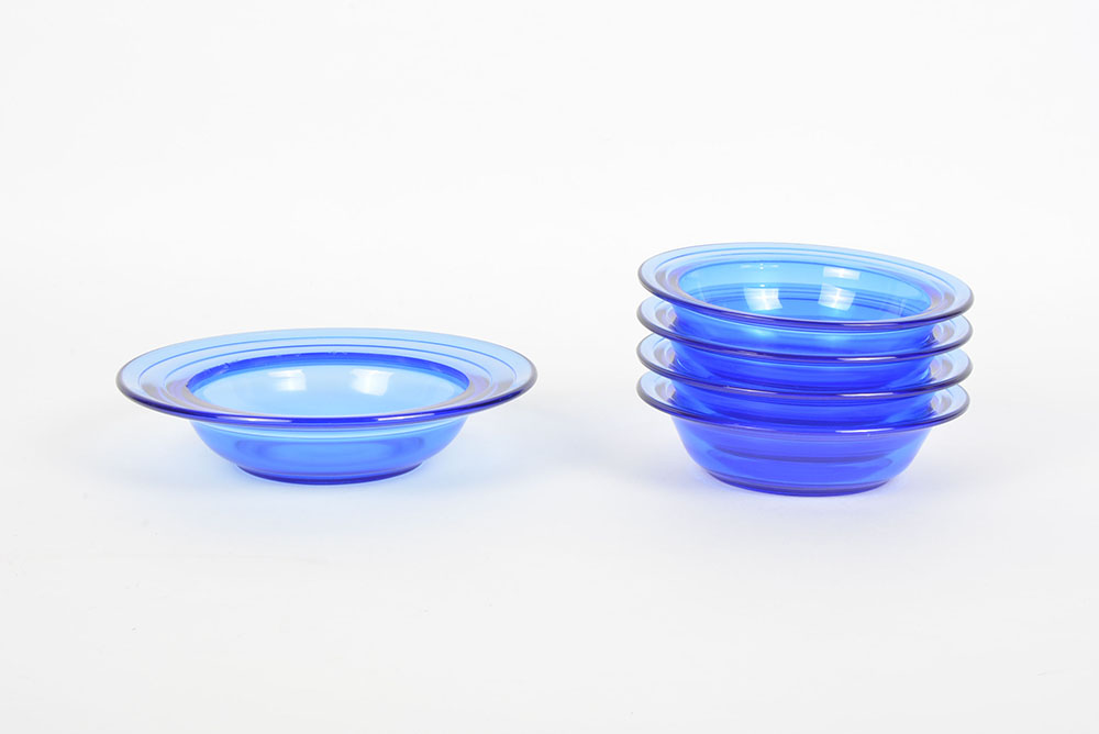 Hazel Atlas "Modern Tone" Cobalt Blue Depression Glassware