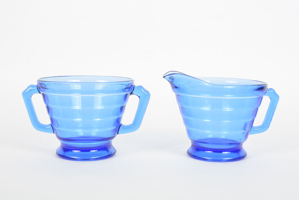 Hazel Atlas "Modern Tone" Cobalt Blue Depression Glassware