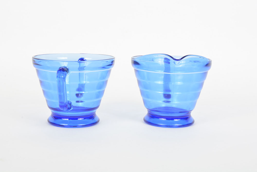 Hazel Atlas "Modern Tone" Cobalt Blue Depression Glassware