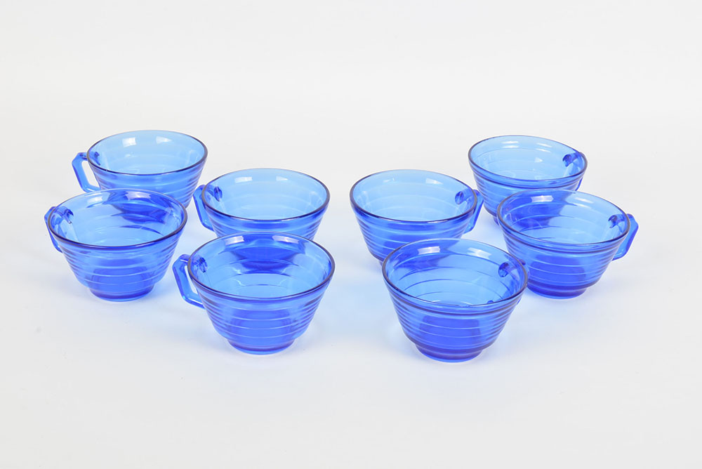 Hazel Atlas "Modern Tone" Cobalt Blue Depression Glassware