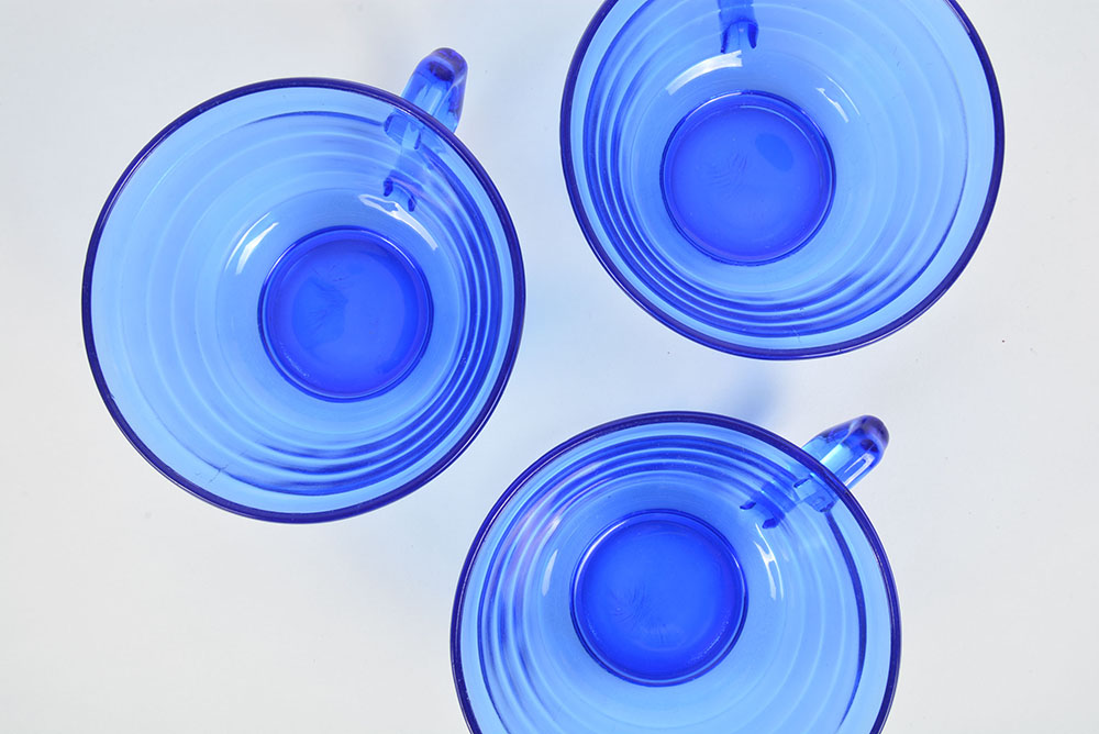 Hazel Atlas "Modern Tone" Cobalt Blue Depression Glassware