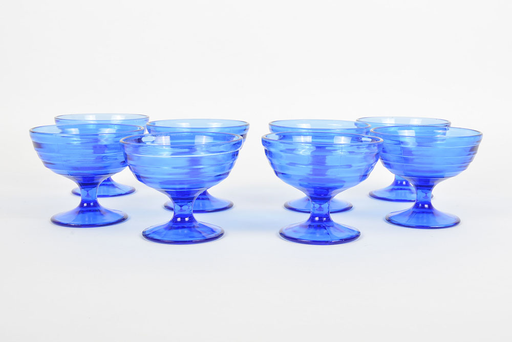Hazel Atlas "Modern Tone" Cobalt Blue Depression Glassware