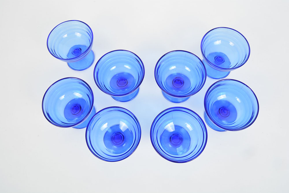 Hazel Atlas "Modern Tone" Cobalt Blue Depression Glassware