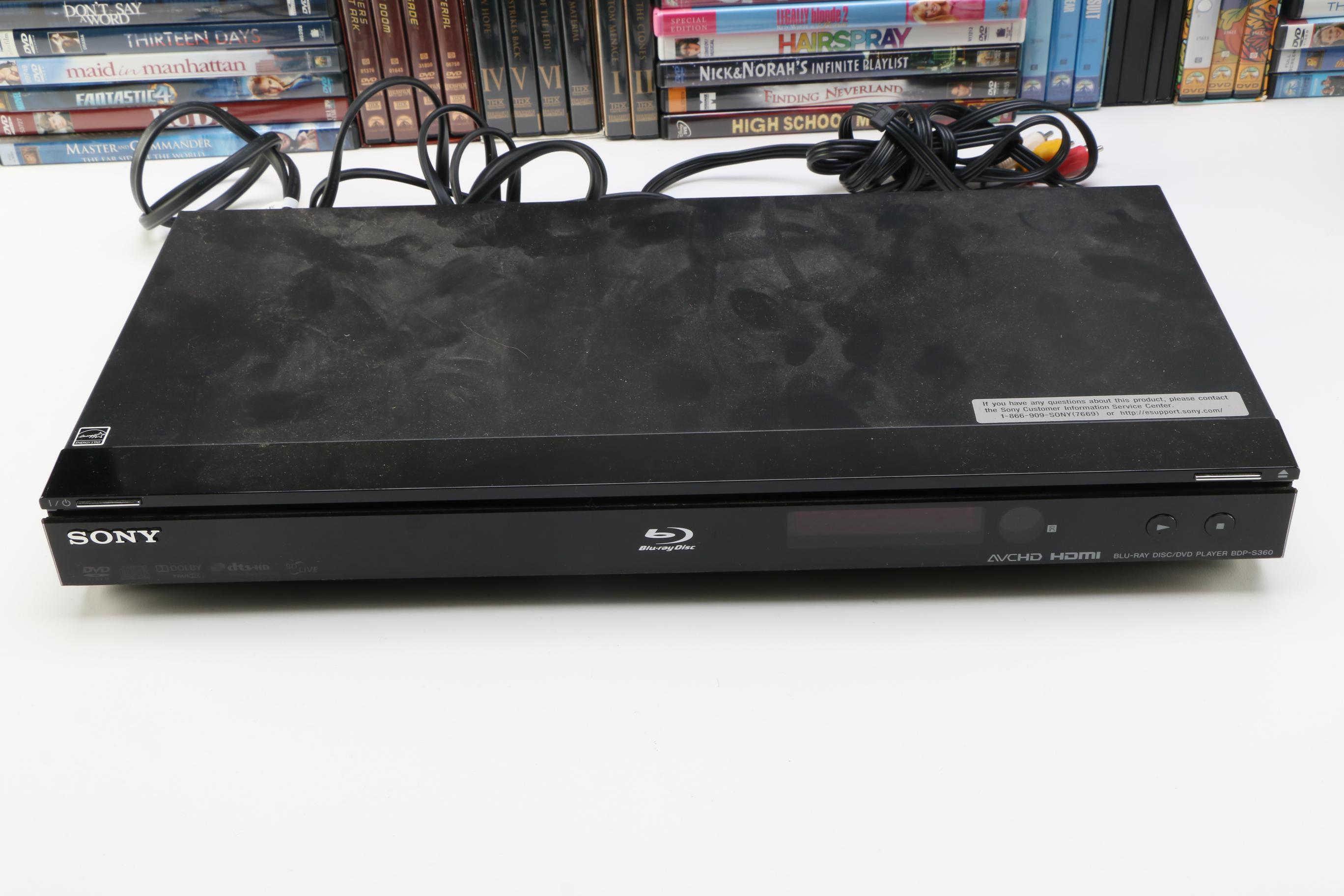 Over 80 DVDs and Blu-ray Player